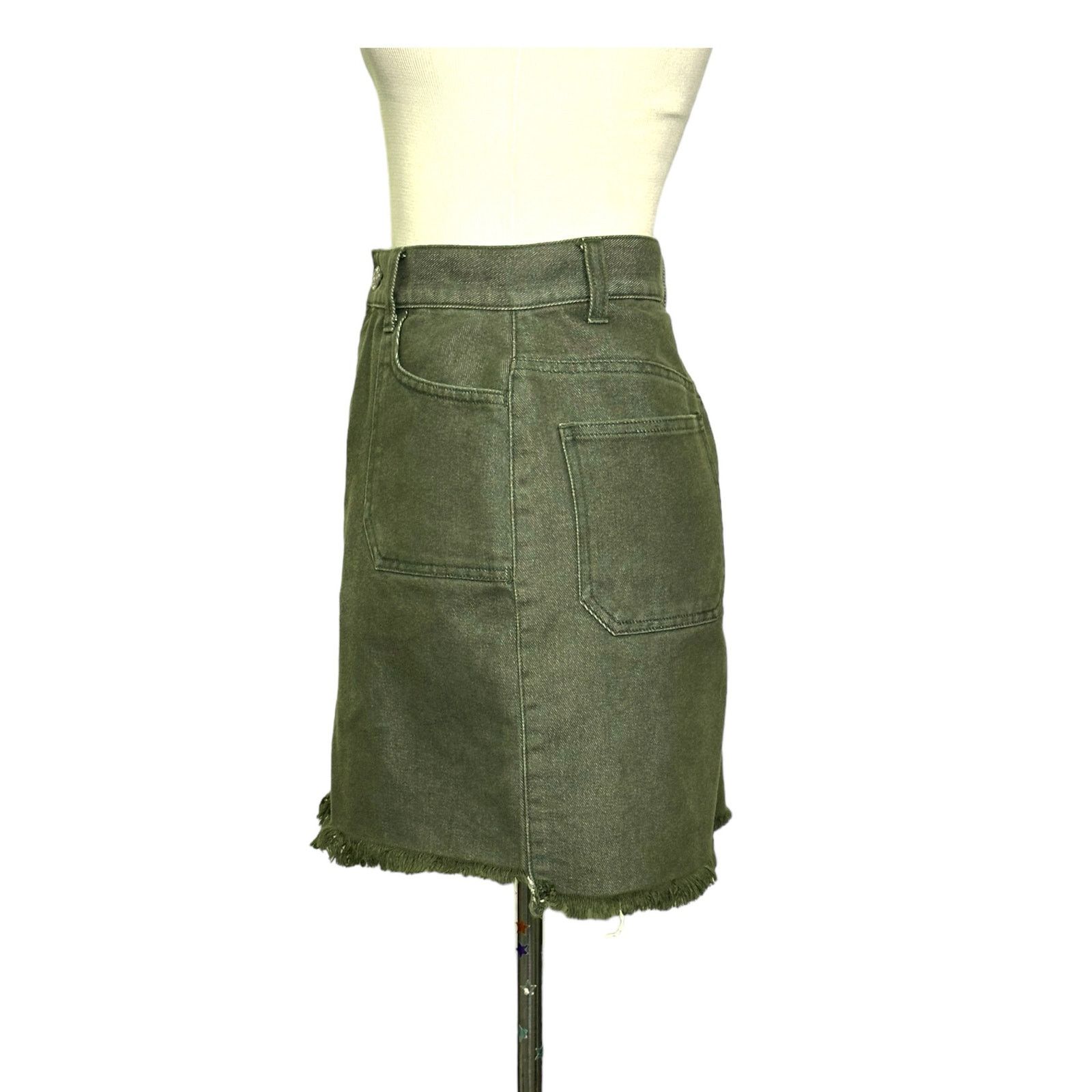 Esprit Esprit Y2K green denim Y2K raw hem mini skirt size 2 Size 26" / US 2 / IT 38 - 4 Thumbnail