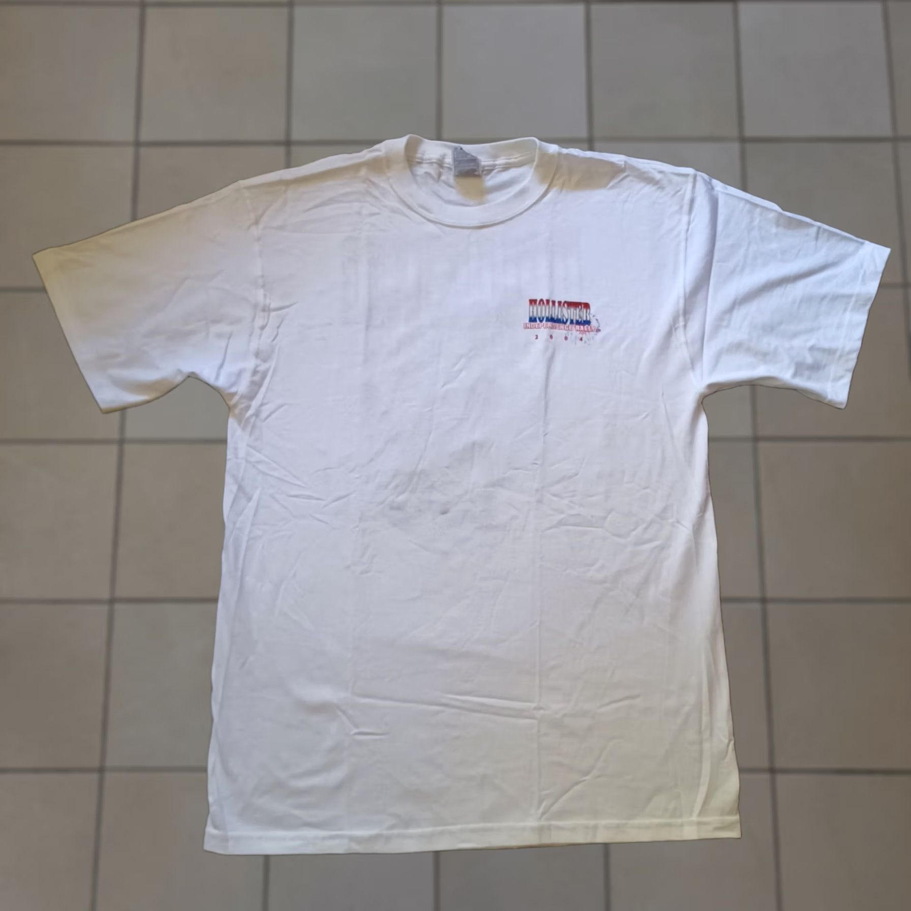 Fruit Of The Loom Hollister Independence Rally Shirt Large White Motorcycle Engine Graphic Mens Size US L / EU 52-54 / 3 - 1 Thumbnail