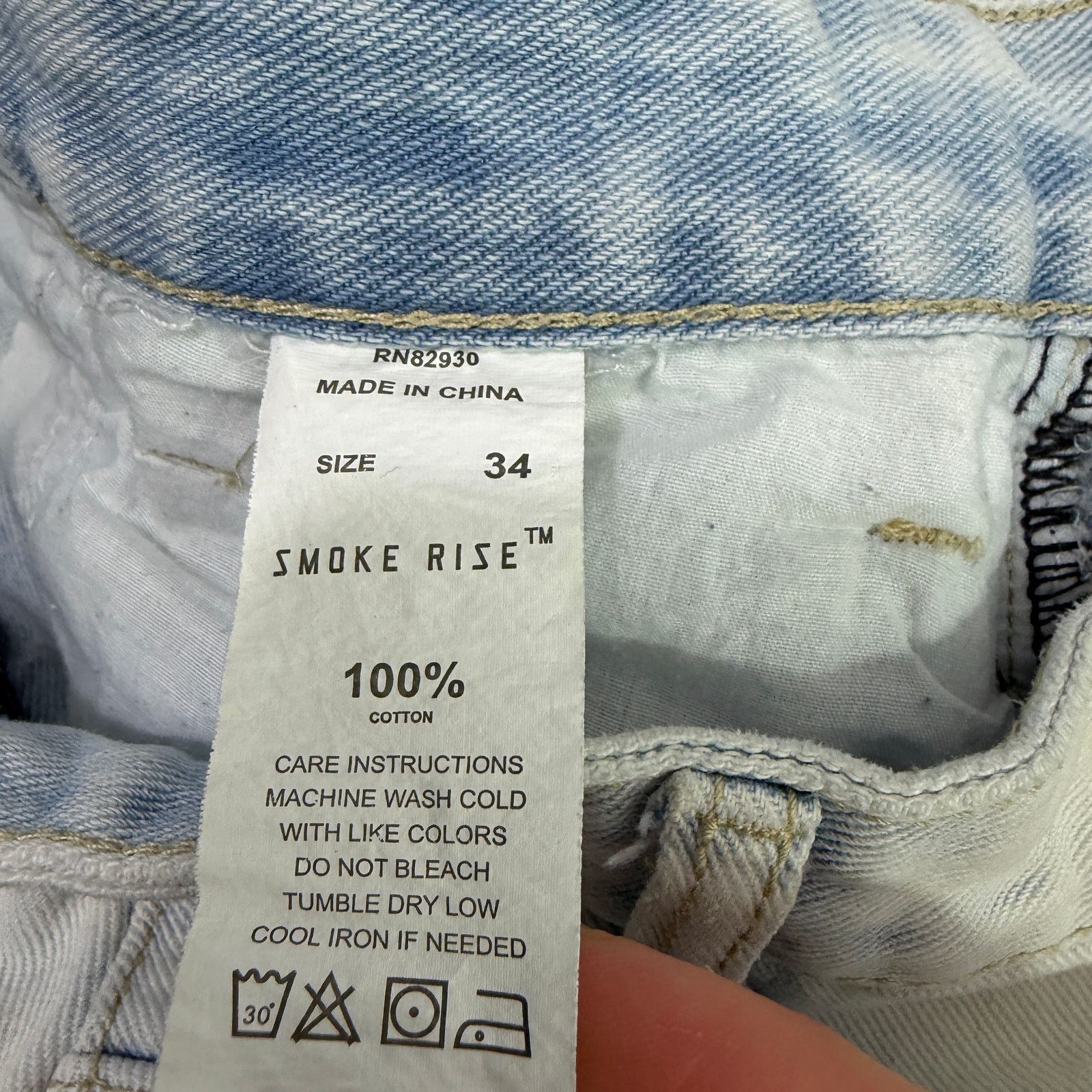 Smoke Rise Smoke Rise Jean Shorts Men's 34 Blue 9" Inseam Distressed Size US 34 / EU 50 - 4 Thumbnail