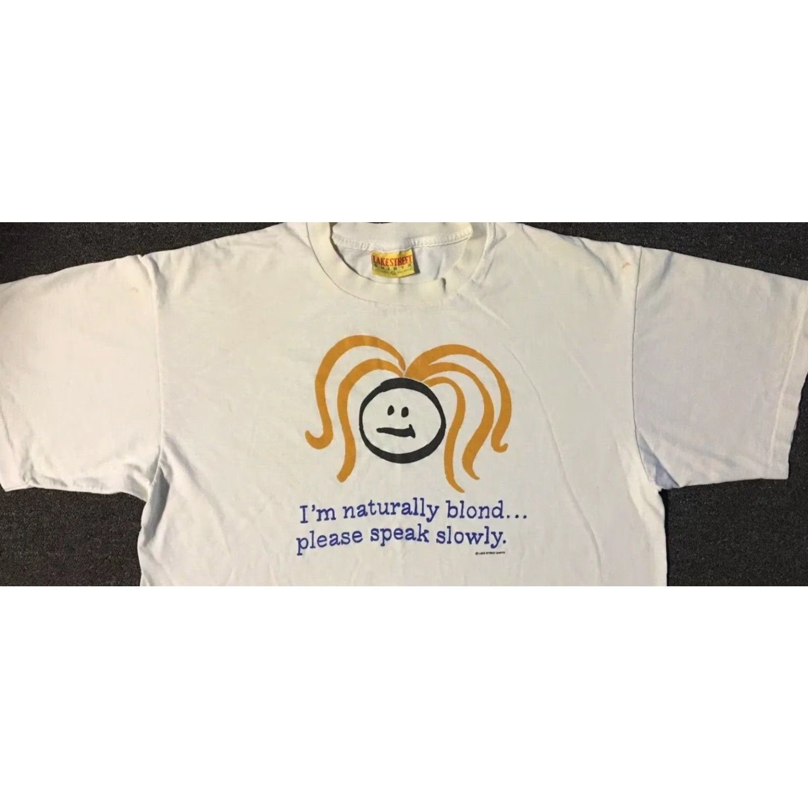 Vintage Vtg 90s Im Blonde Speak Slowly Faded Shirt XL Humor Funny Saying Joke Grunge 80s Size US XL / EU 56 / 4 - 7 Thumbnail