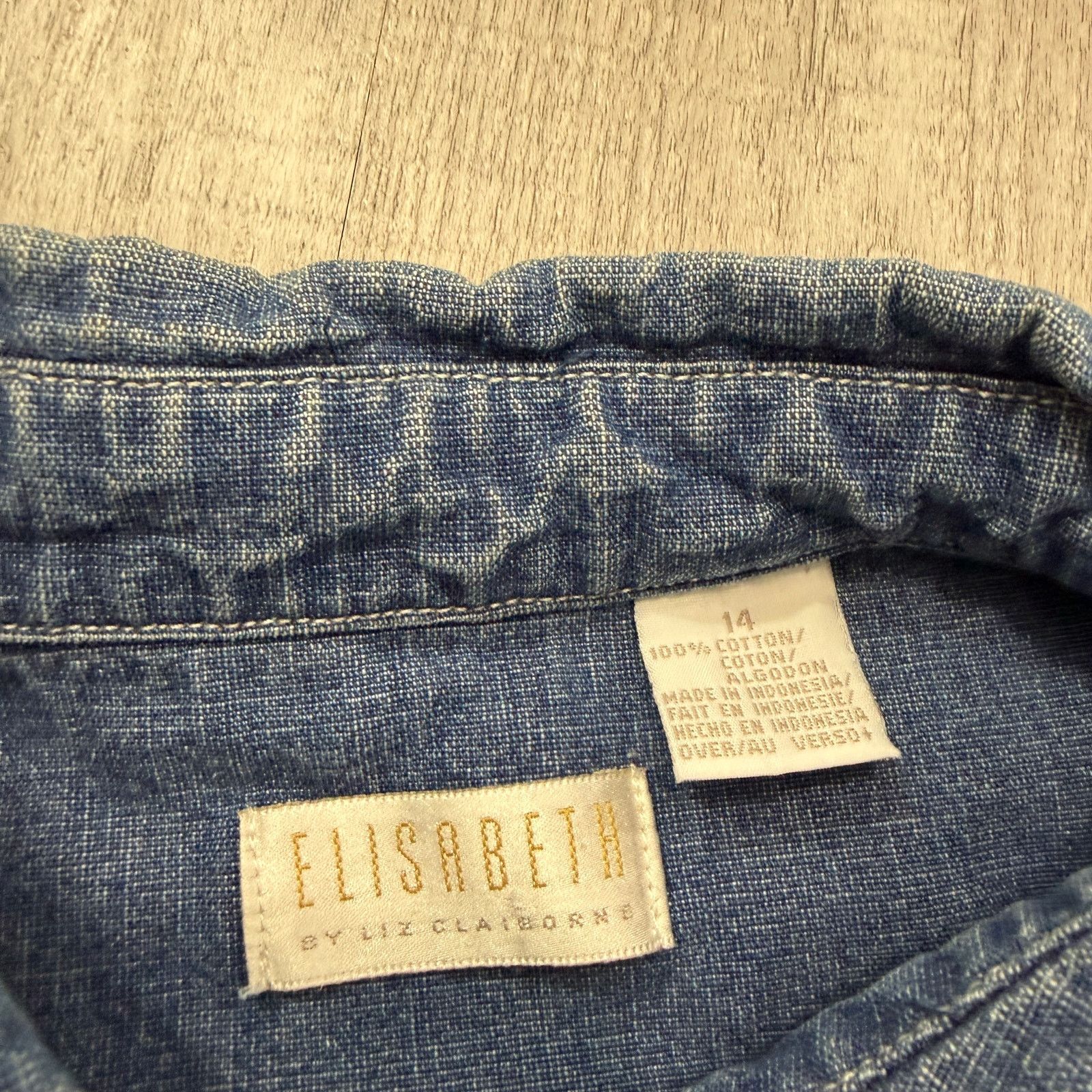 Vintage Vintage Liz Claiborne Denim Snap Button Chore Coat Women 14 Size XL / US 12-14 / IT 48-50 - 4 Thumbnail