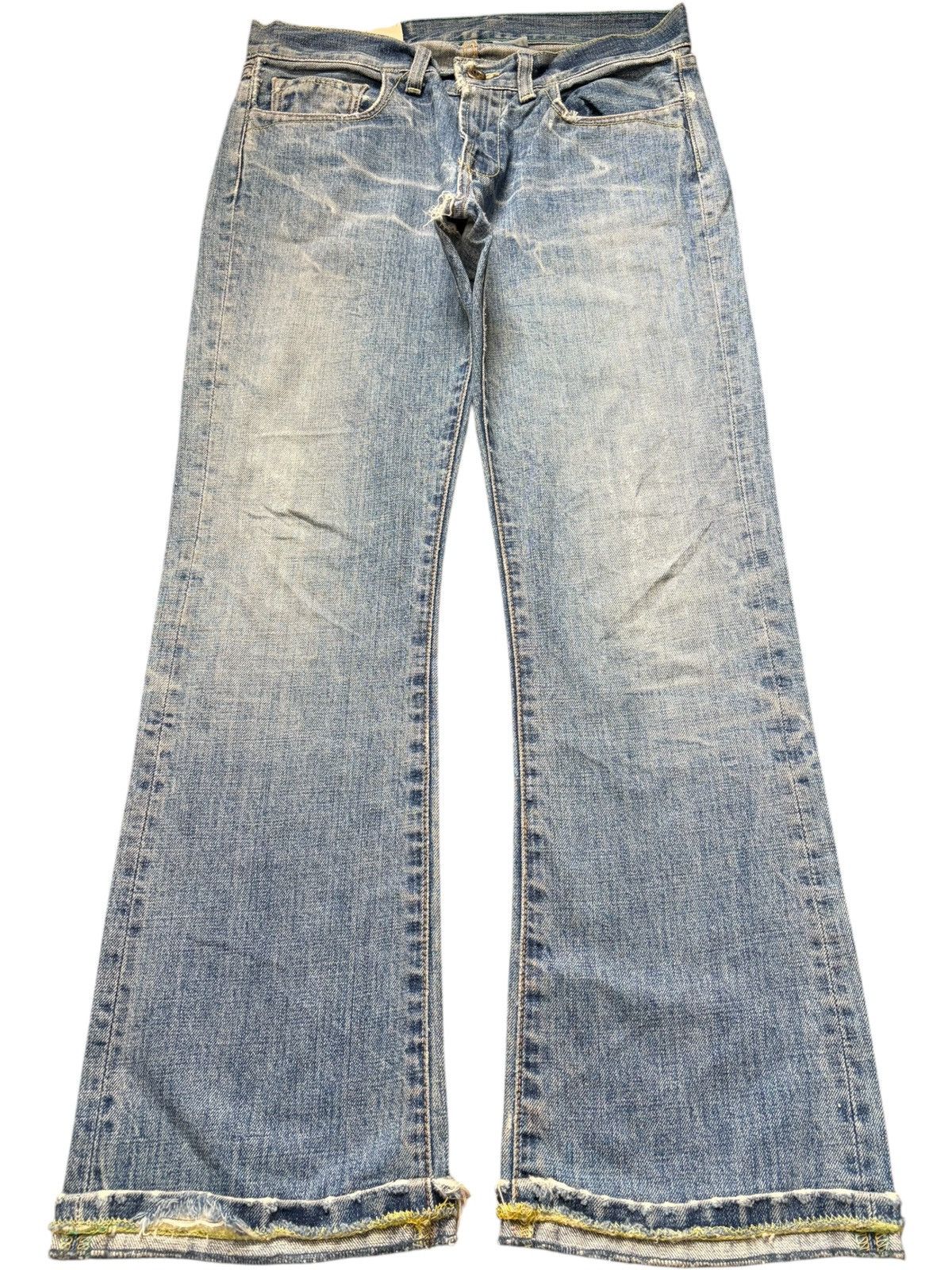 Buck Mason Vintage Japanese Brand Loomstate Distressed Flare Jeans Size 30" / US 8 / IT 44 - 1 Thumbnail