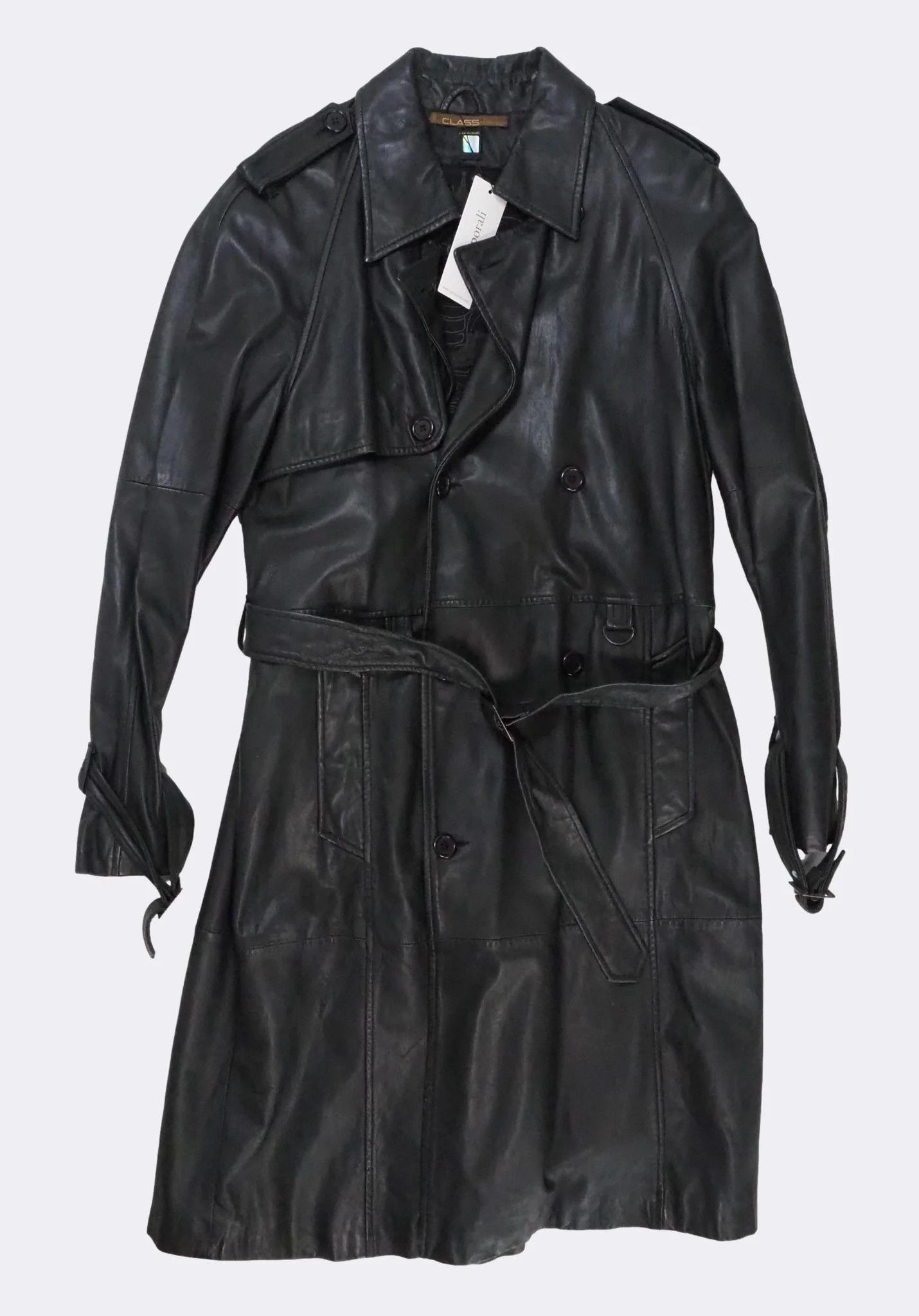 Cavalli Class Men's Cavalli Classs Leather Belted Trench Coat Jacket $1230 Size US M / EU 48-50 / 2 - 9 Thumbnail