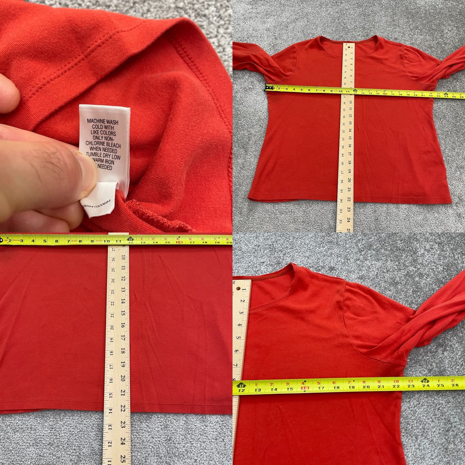 Croft & Barrow Croft & Barrow T-Shirt Womens XL Red Long Sleeve Crew Neck Cotton Casual Basic Solid Womens Size XL / US 12-14 / IT 48-50 - 8 Thumbnail