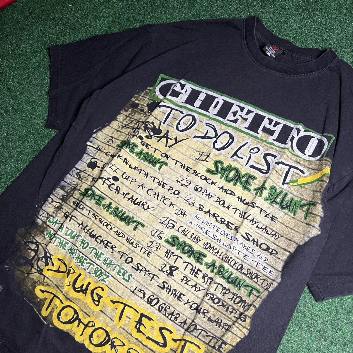 Vintage Y2K Streetwear Ghetto To-Do List Graphic T-Shirt Size US XXL / EU 58 / 5 - 2 Thumbnail