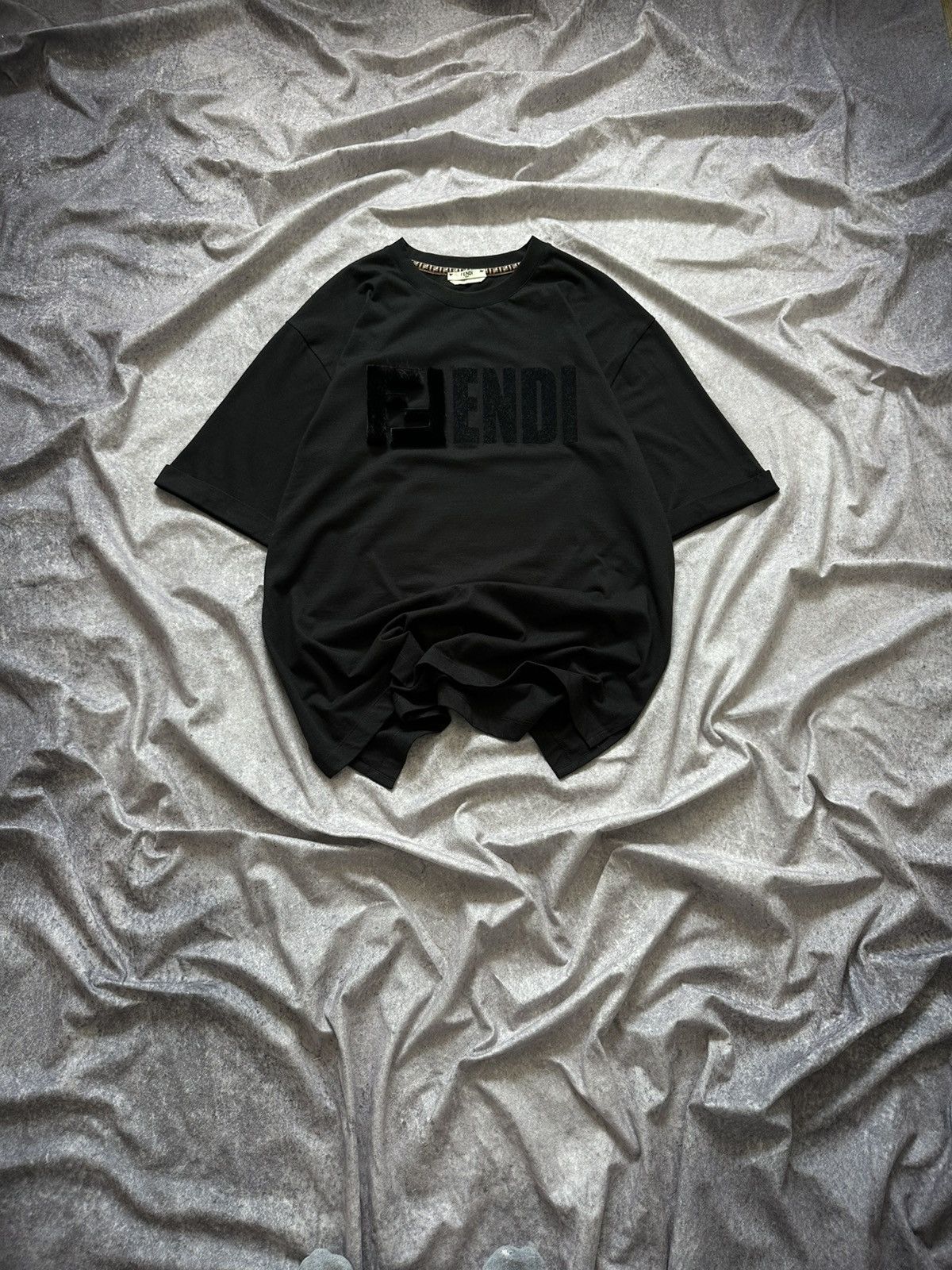 Fendi Fendi Fur Logo Black Mens T-Shirt Tee Size M Size US M / EU 48-50 / 2 - 1 Thumbnail
