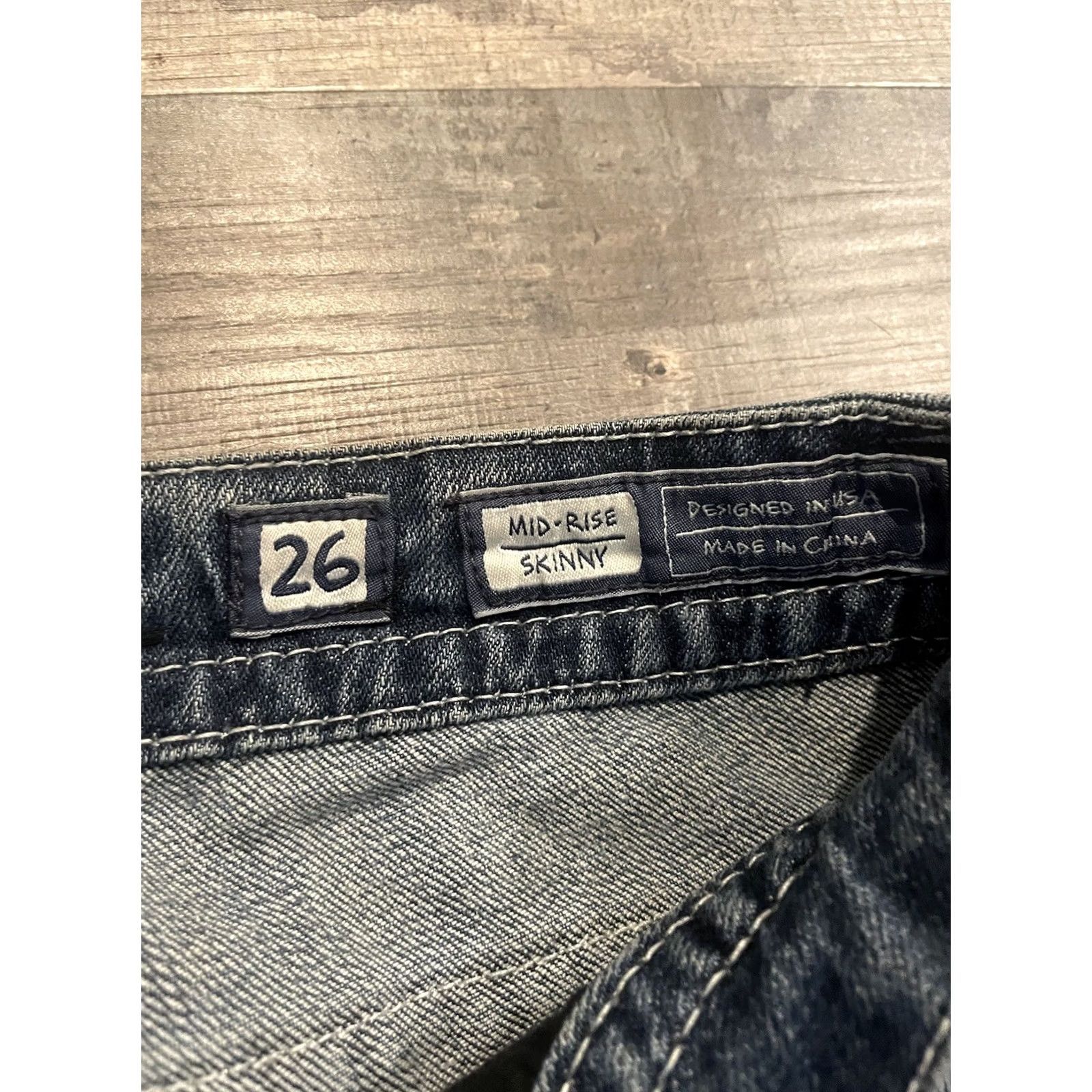 Miss Me Miss Me Jeans Woman Skinny Mid Rise 26 Blue Denim 5-Pocket Stretch Cotton Blend Slim Vintage: No (F47) Size 26" / US 2 / IT 38 - 7 Thumbnail