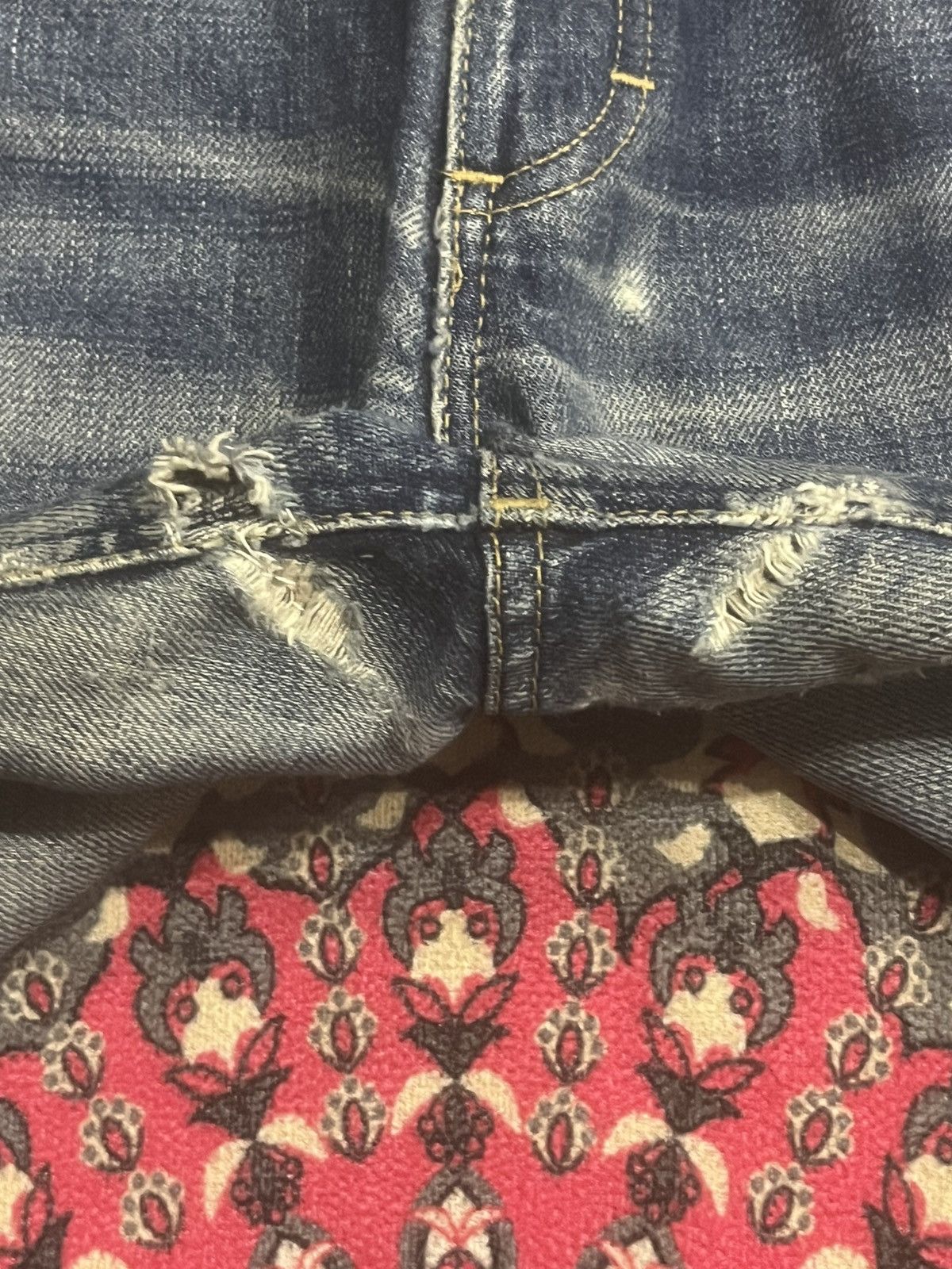 Lee Vintage Lee Riders Sanforized Faded Blue Ripped Flare Jeans Size US 31 - 6 Thumbnail