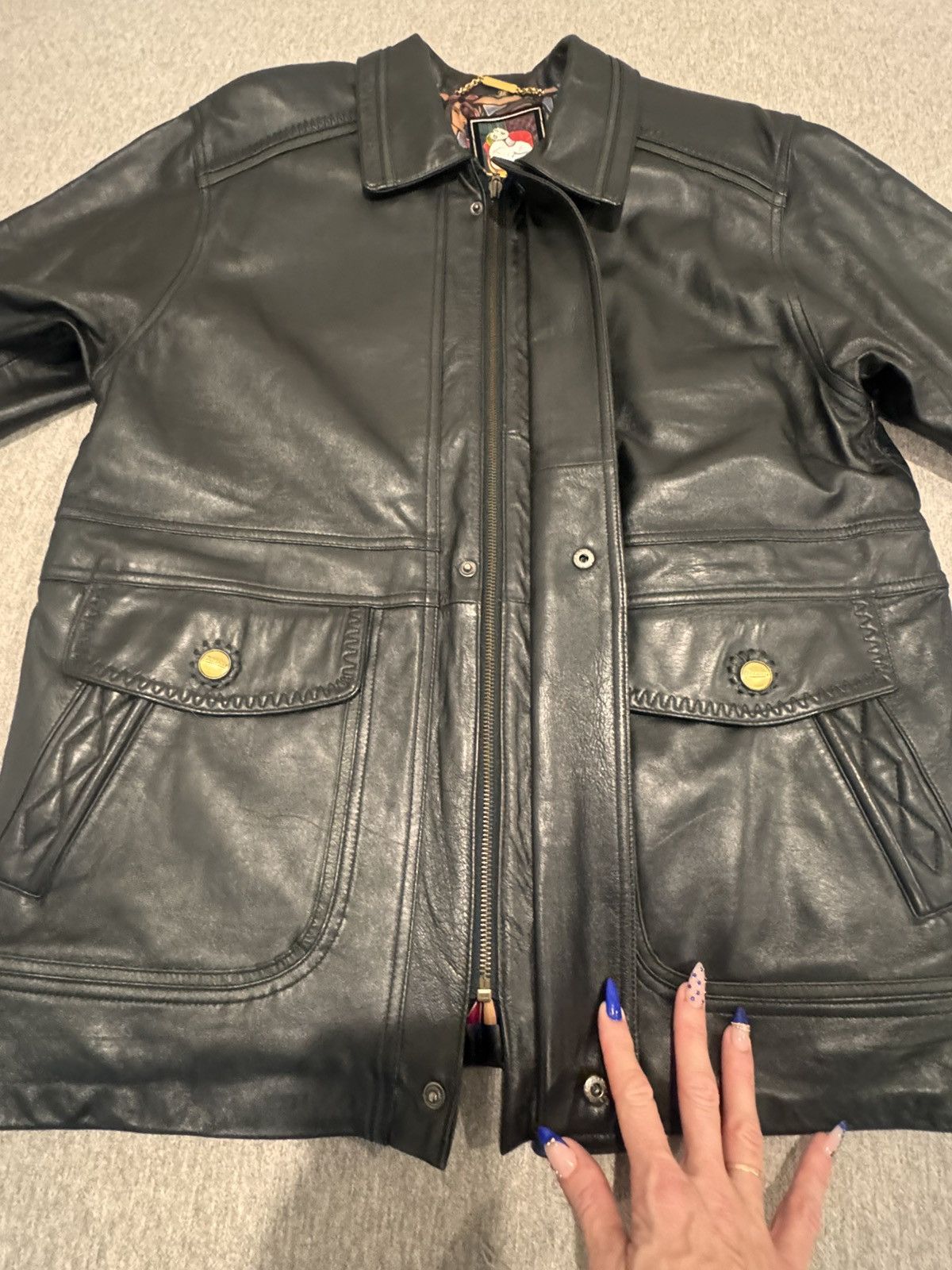 Other RARE 90s Picasso Muses Sheepskin Leather Bomber wearable art Size US M / EU 48-50 / 2 - 11 Thumbnail