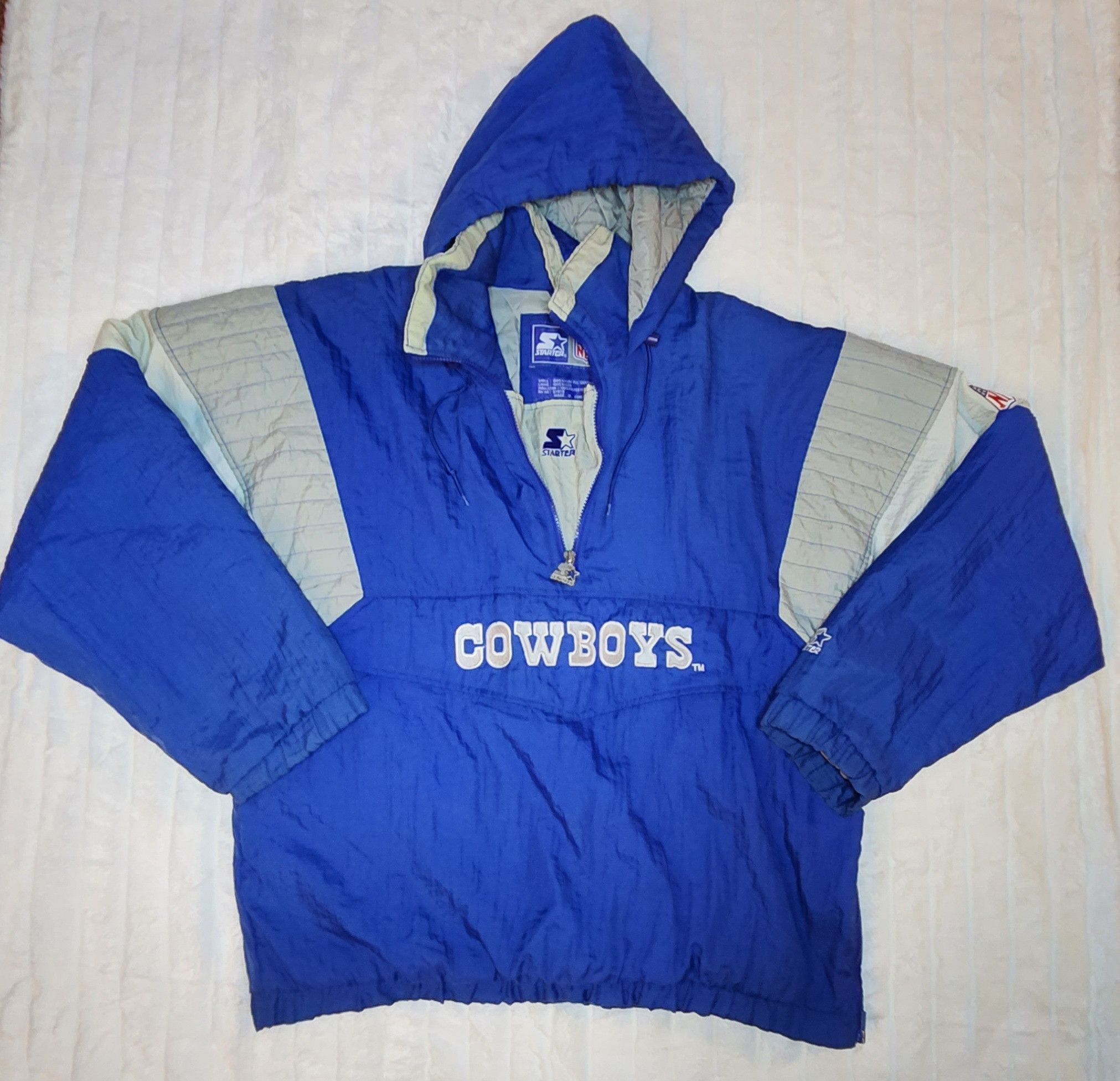 VTG 90s NFL DALLAS COWBOYS L football STARTER Pro pull Puffer Jacket C –  Rare_Wear_Attire