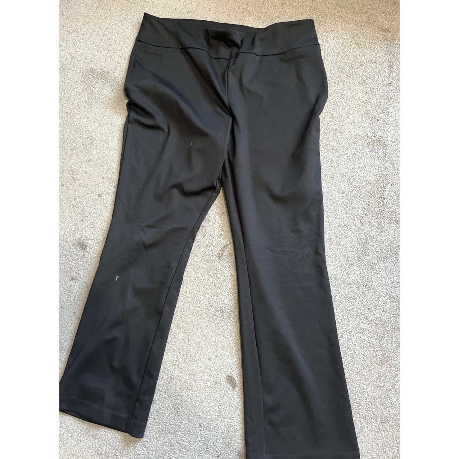 Vintage NY Collection Women's Black Wide-Leg Pull On Pants Petite Size 2XL Ladies Dress Pants Small Inseam 30 in Size 40" / US 18 - 2 Thumbnail