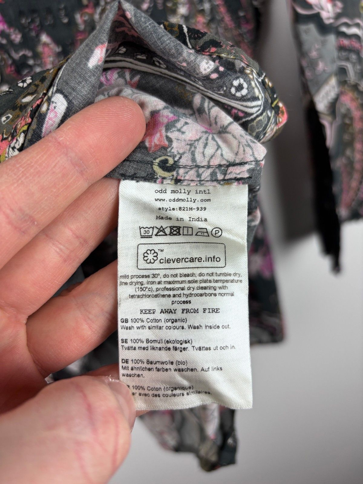 Odd Molly Odd Molly Floral Blouse Top Organic Cotton Gray Size 3 Size L / US 10 / IT 46 - 9 Thumbnail