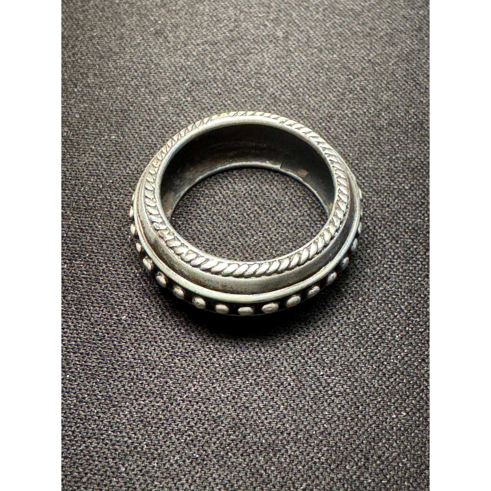 Other 925 Silver FAS Band Ring 7grams Beaded Pattern Size 8.25 Size ONE SIZE - 4 Thumbnail