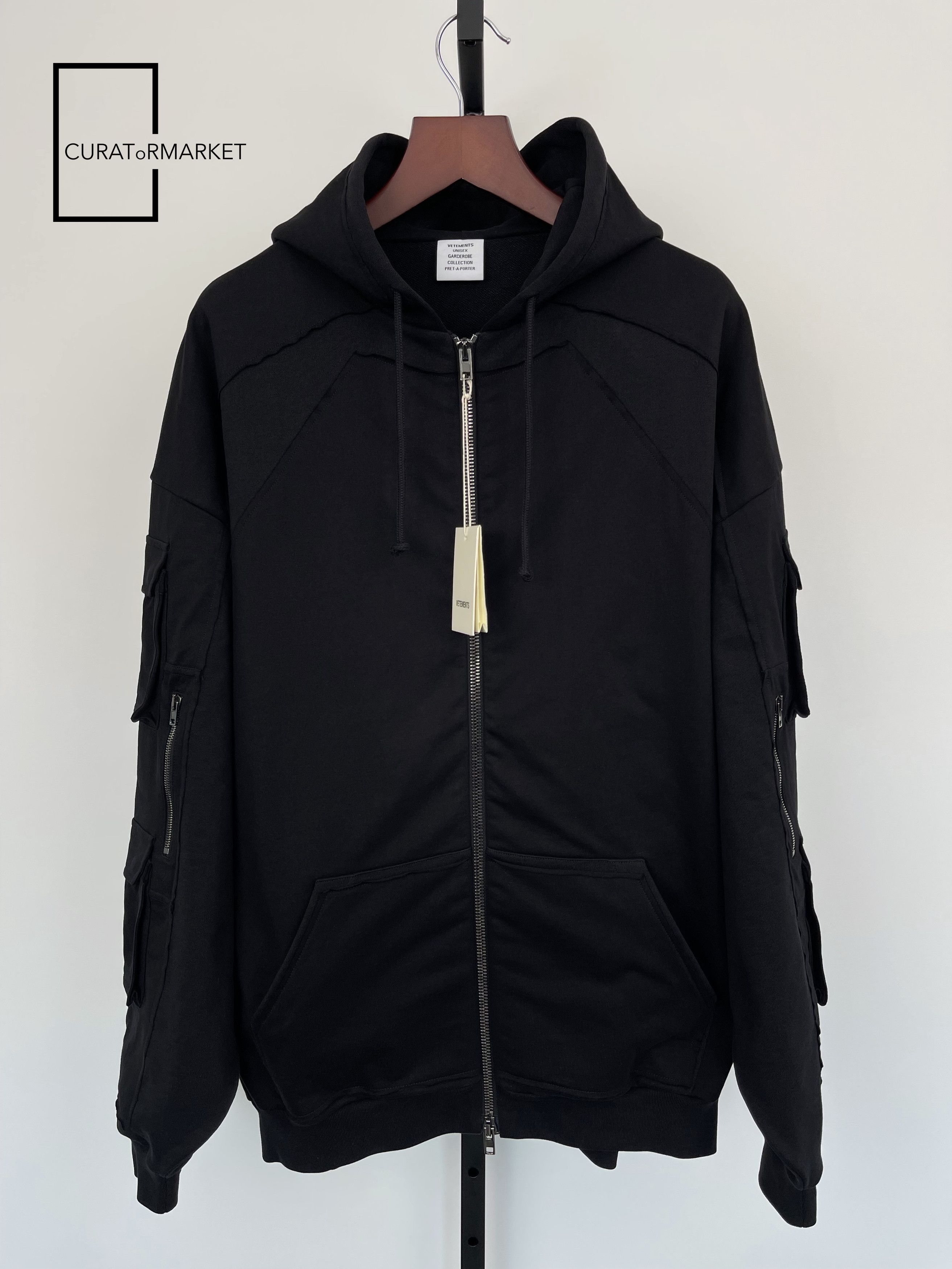 Vetements GRAIL Multi Cargo Pocket Zip Army Military Black Hoodie SS24 Size US XS / EU 42 / 0 - 3 Thumbnail