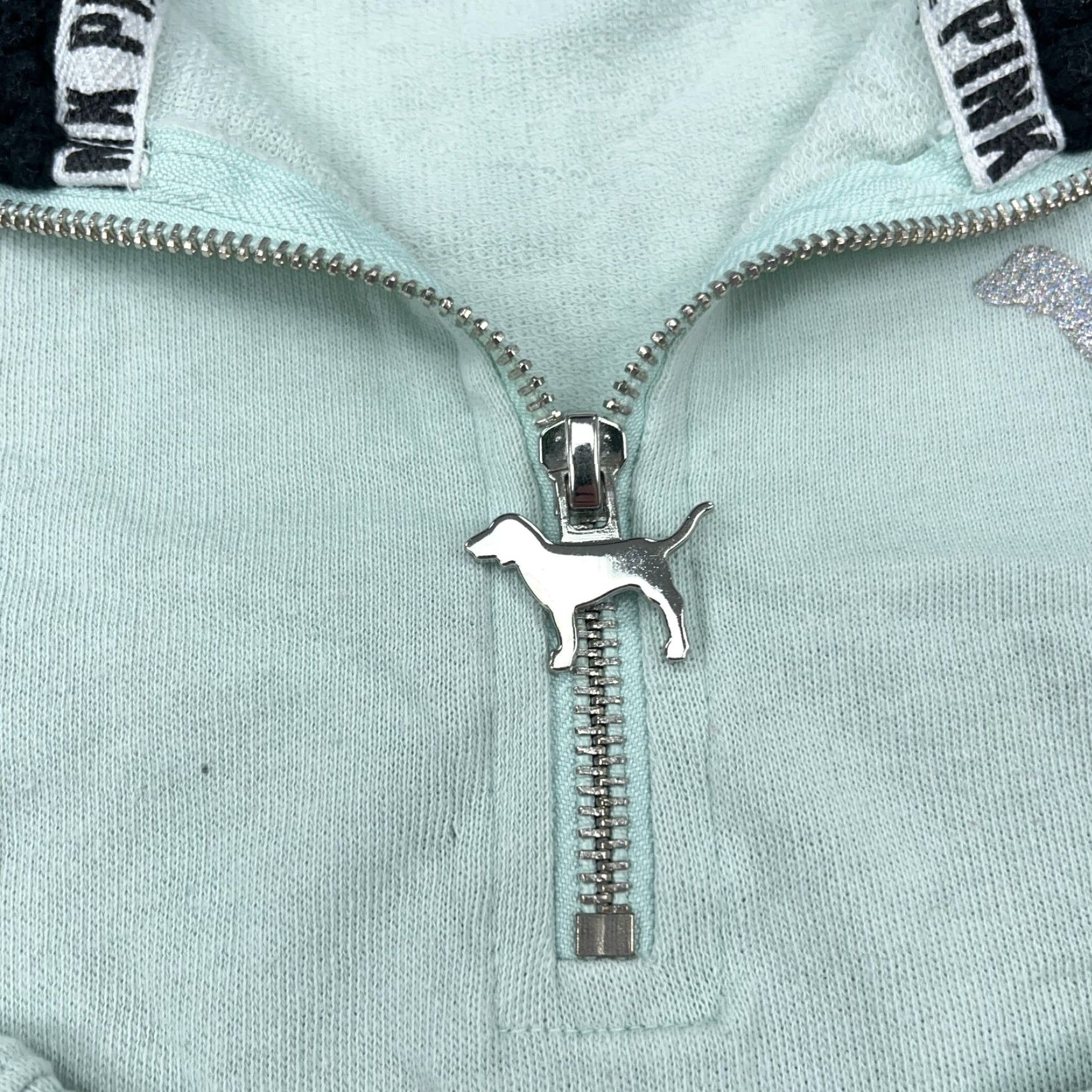 Victoria's Secret VINTAGE Victoria Secret Pink Sweater Women Small Mint Green Pullover Lightweight 1/4 Zip Size S / US 4 / IT 40 - 4 Thumbnail