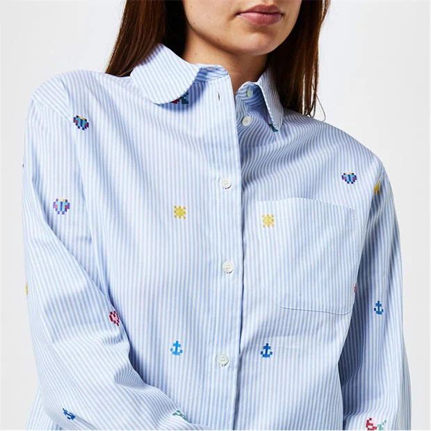 Kenzo o1g2r1mq1024 Pixel Striped Shirt in Light Blue Size M / US 6-8 / IT 42-44 - 3 Thumbnail