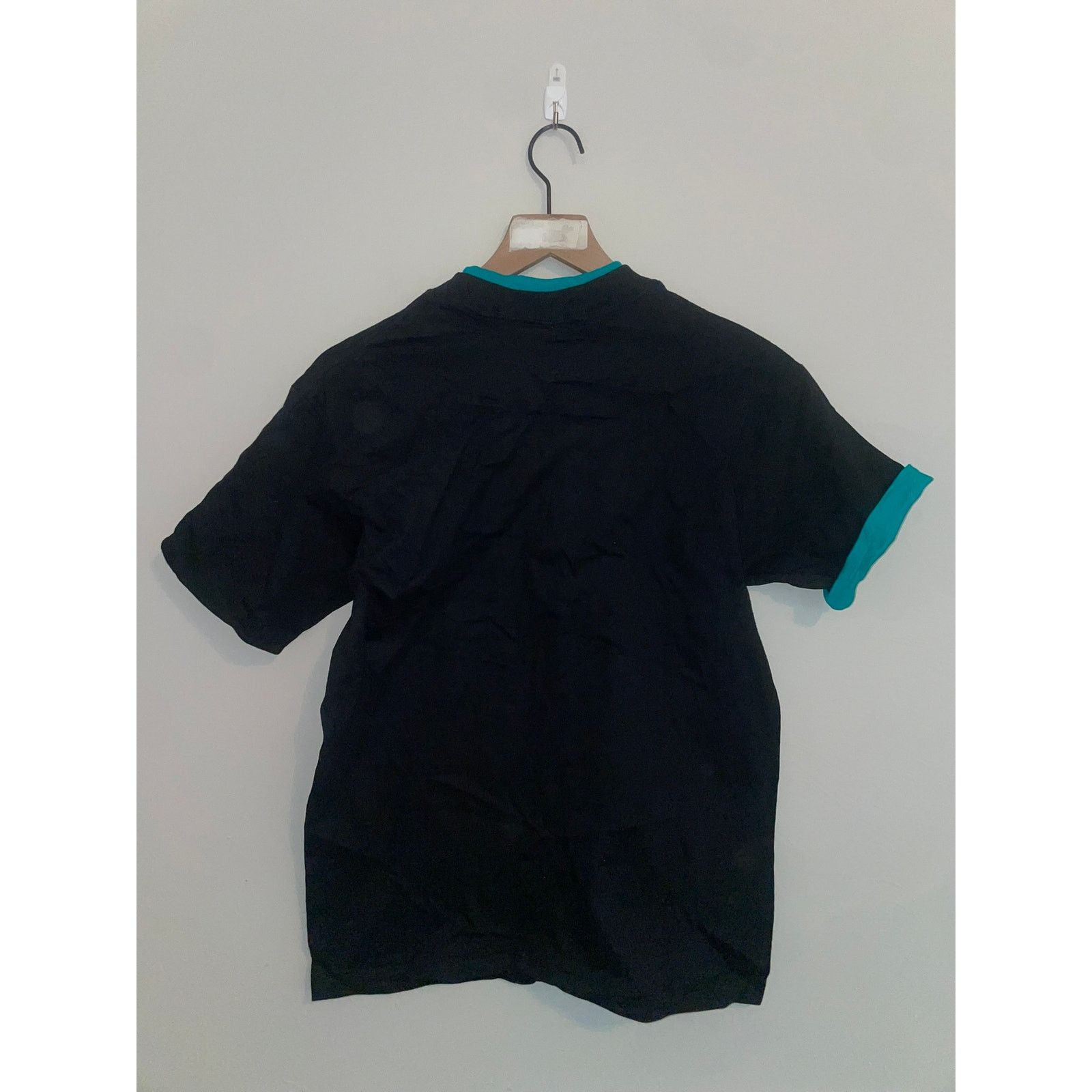 Vintage 90s Vintage Signal Mega-Tee Black Teal Shirt Blank VTG Small Size US S / EU 44-46 / 1 - 7 Thumbnail