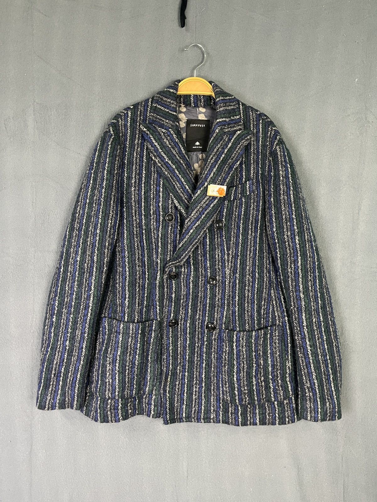 Vintage Sunhouse Made in Italy Mohair Knitted Double Breasted Jacket Size US M / EU 48-50 / 2 - 1 Thumbnail