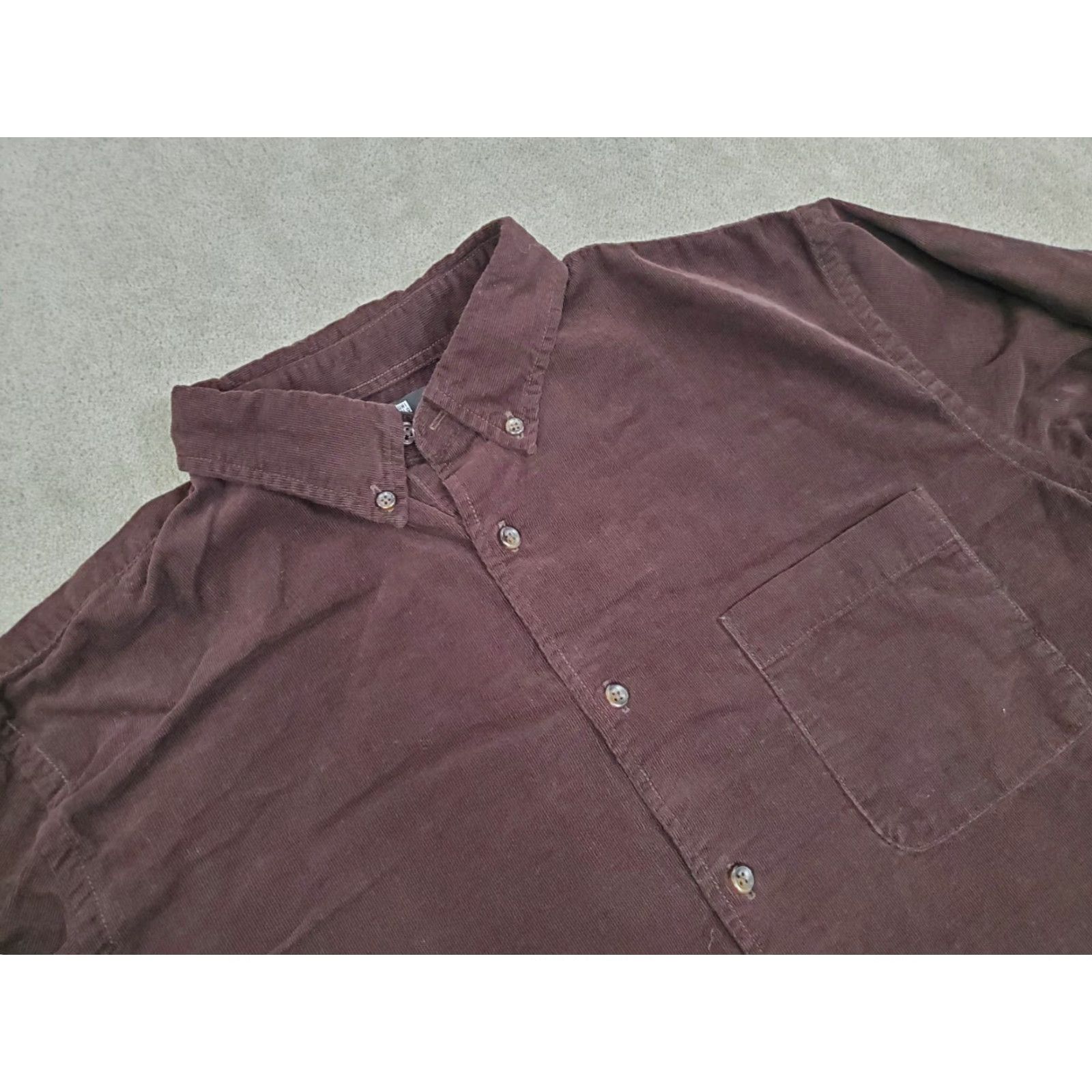 Uniqlo Uniqlo Shirt Mens XL Brown Corduroy Button-Up Long Sleeve Collared Casual Size US XL / EU 56 / 4 - 2 Thumbnail