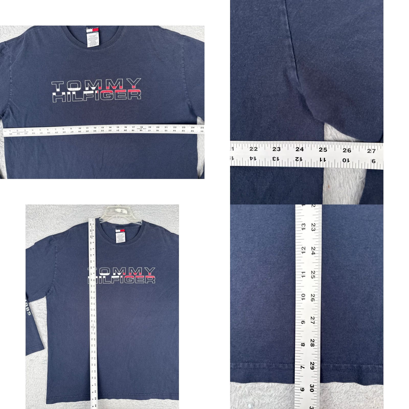Tommy Hilfiger Tommy Hilfiger Shirt Adult XL Blue Cotton Long Sleeve Crew Neck Logo T-Shirt Men American Size US XL / EU 56 / 4 - 8 Thumbnail