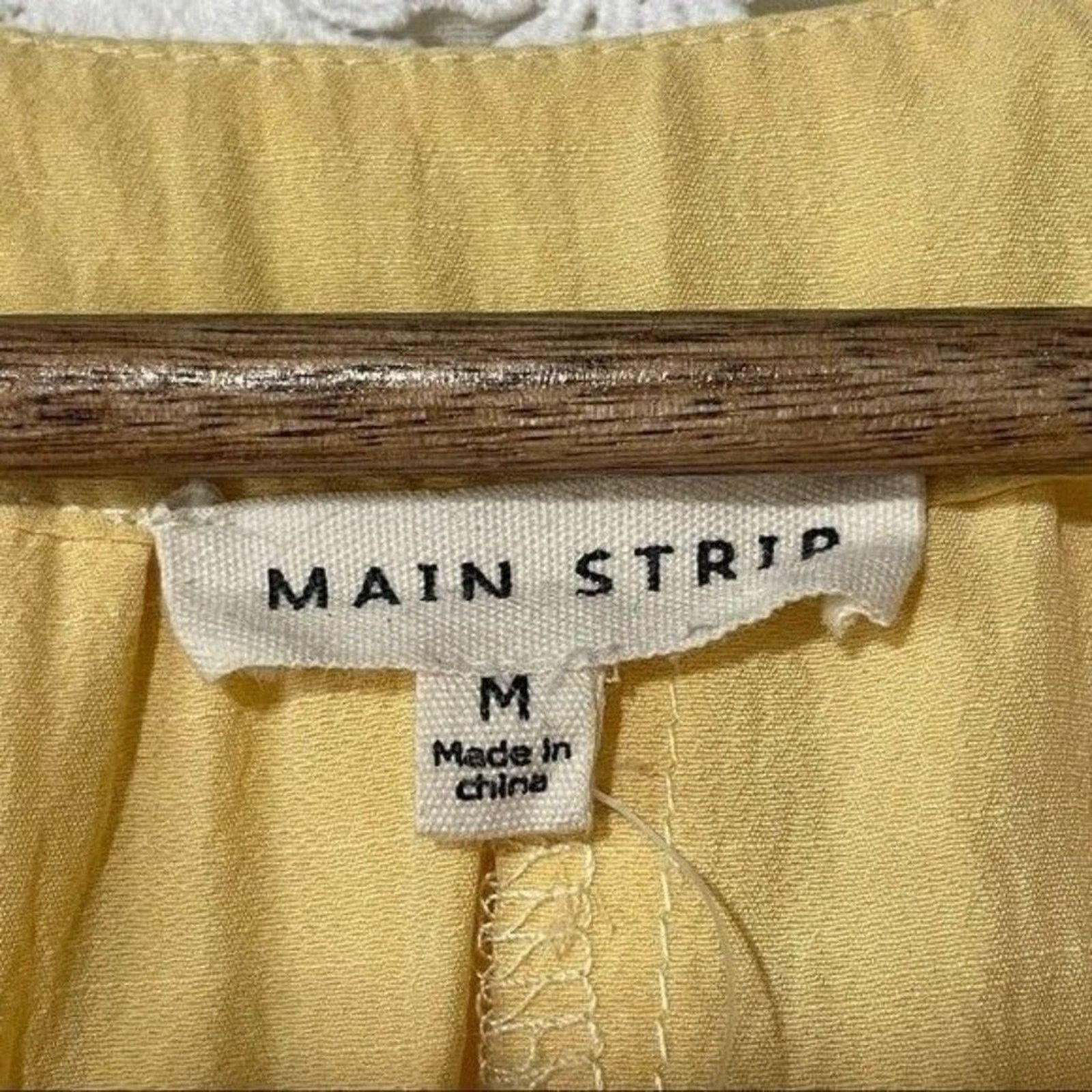 Other Main Strip Yellow Ruffle Mini Dress V-Neck Sleeveless Medium Size M / US 6-8 / IT 42-44 - 9 Thumbnail