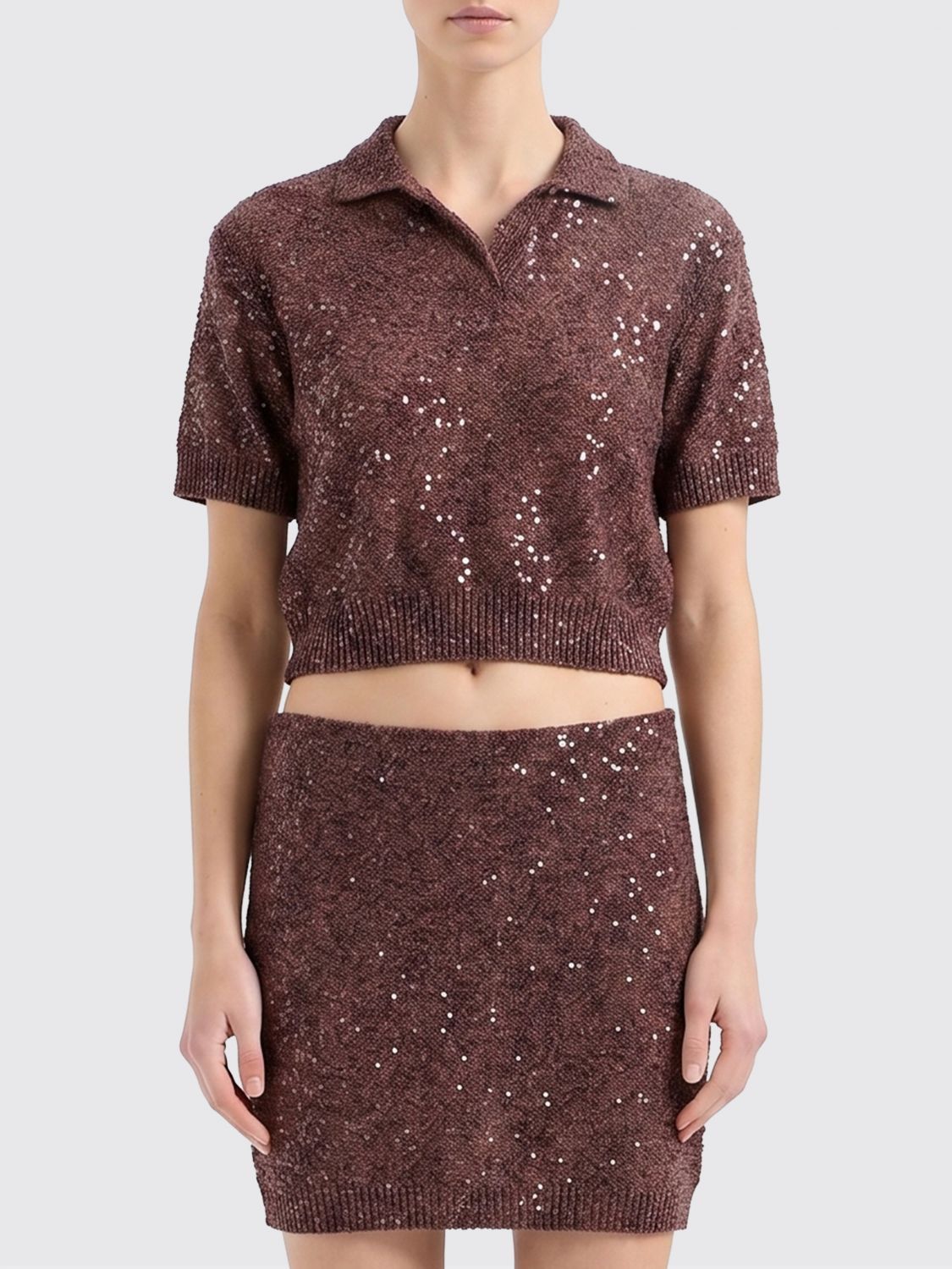 Brunello Cucinelli Brunello Cucinelli Polo Shirt Woman Brown Size M / US 6-8 / IT 42-44 - 1 Thumbnail