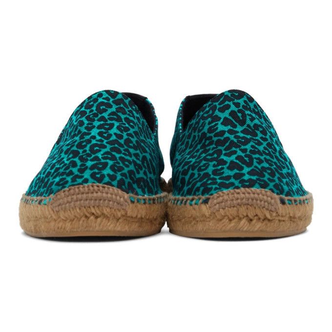 Saint Laurent Paris o1s1wg111224 Babycat-Print Embroidered Espadrilles Blue Size US 8 / IT 38 - 2 Thumbnail