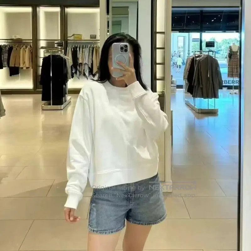 Burberry Burberry Spring Autumn White Logo Cropped Sweatshirt. Size M / US 6-8 / IT 42-44 - 5 Thumbnail