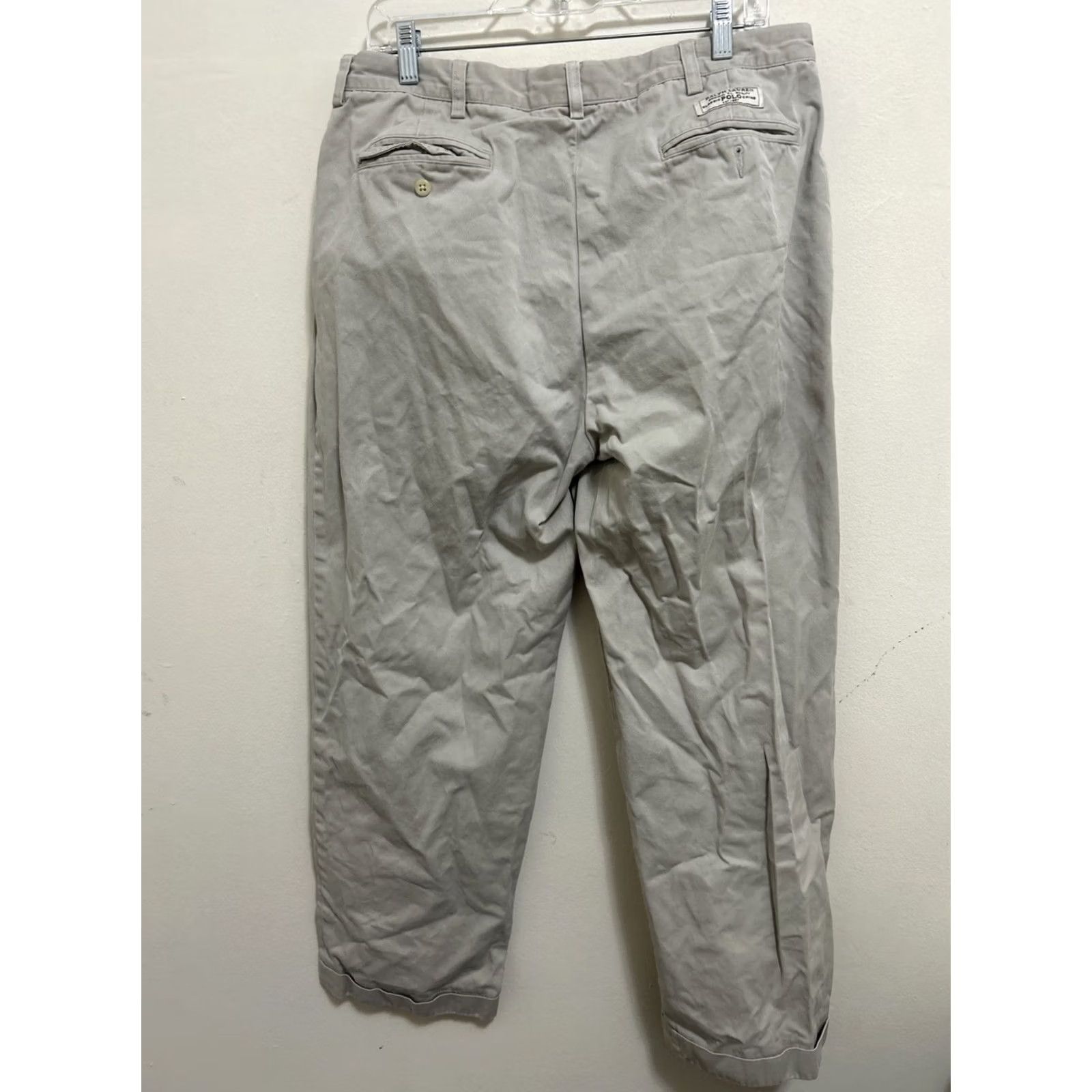 Polo Ralph Lauren VINTAGE Polo Ralph Lauren Hammond Pants Mens Trousers Chino Beige 34x30 Regular Canvas Cotton Pockets Zip Size US S / EU 44-46 / 1 - 7 Thumbnail