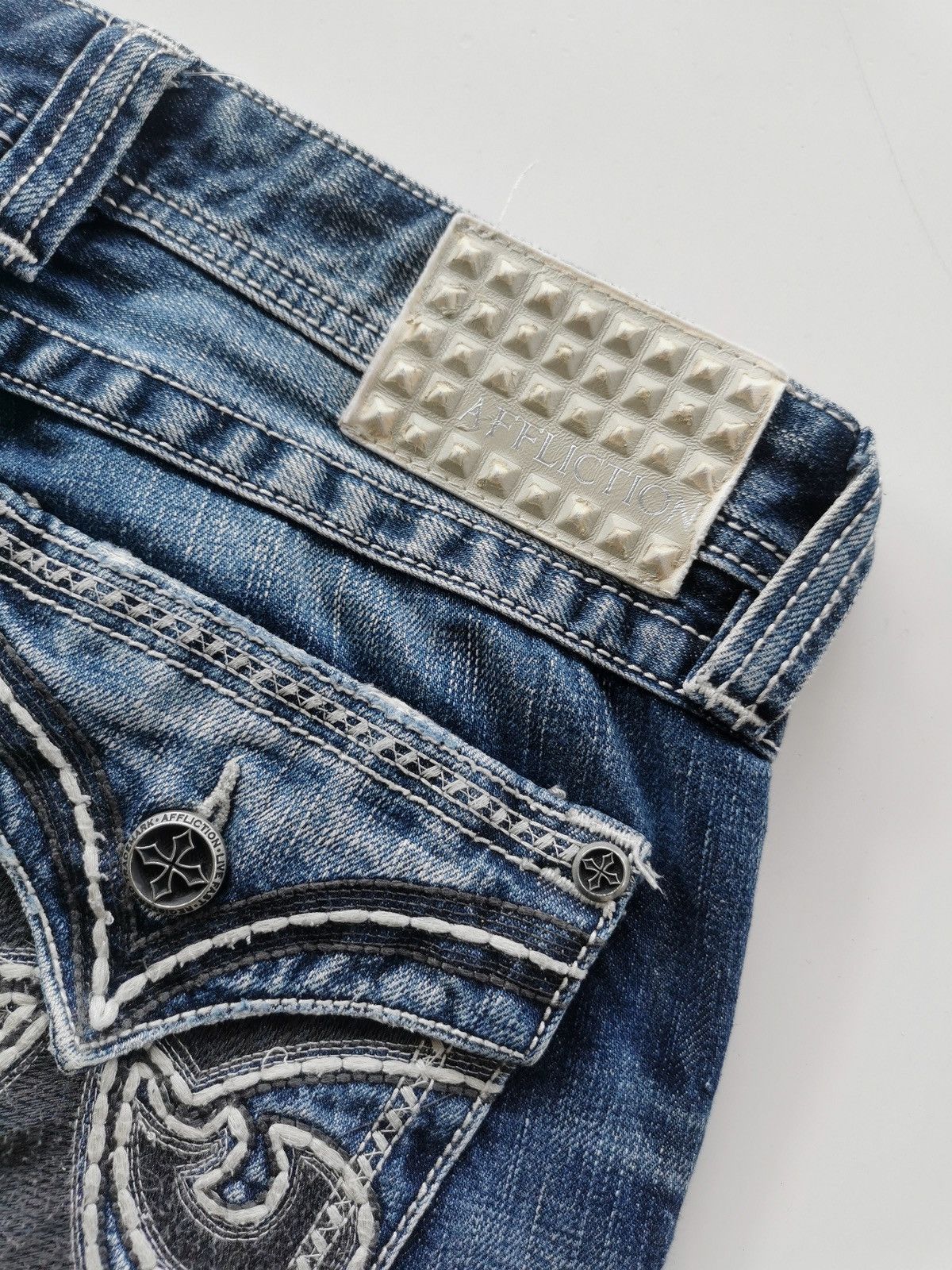 Affliction Y2k Affliction Distressed Denim Black Premium Size US 34 / EU 50 - 12 Thumbnail