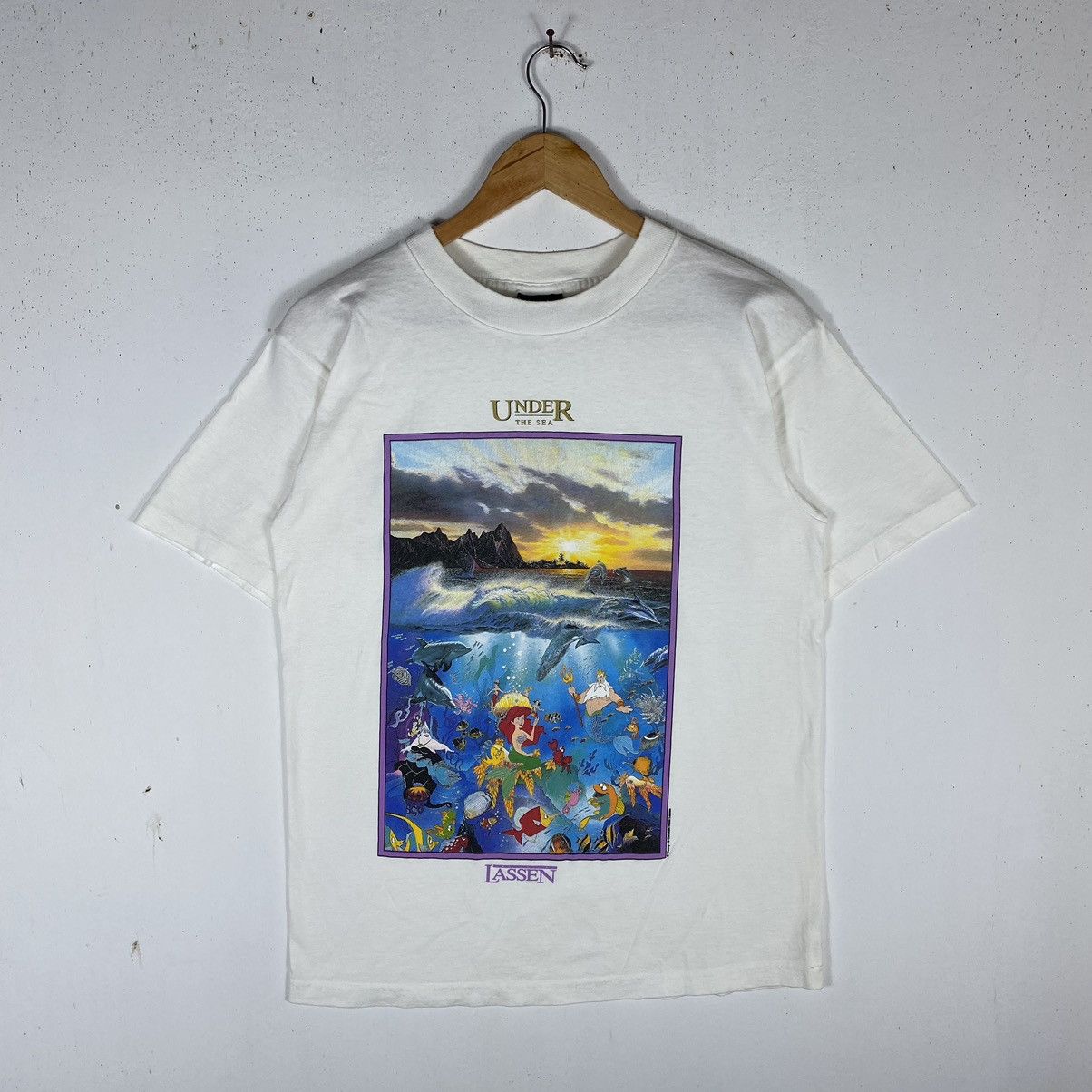 Disney × Vintage VINTAGE 90's UNDER THE SEA THE ART OF LASSEN DISNEY TEE Size US M / EU 48-50 / 2 - 2 Thumbnail