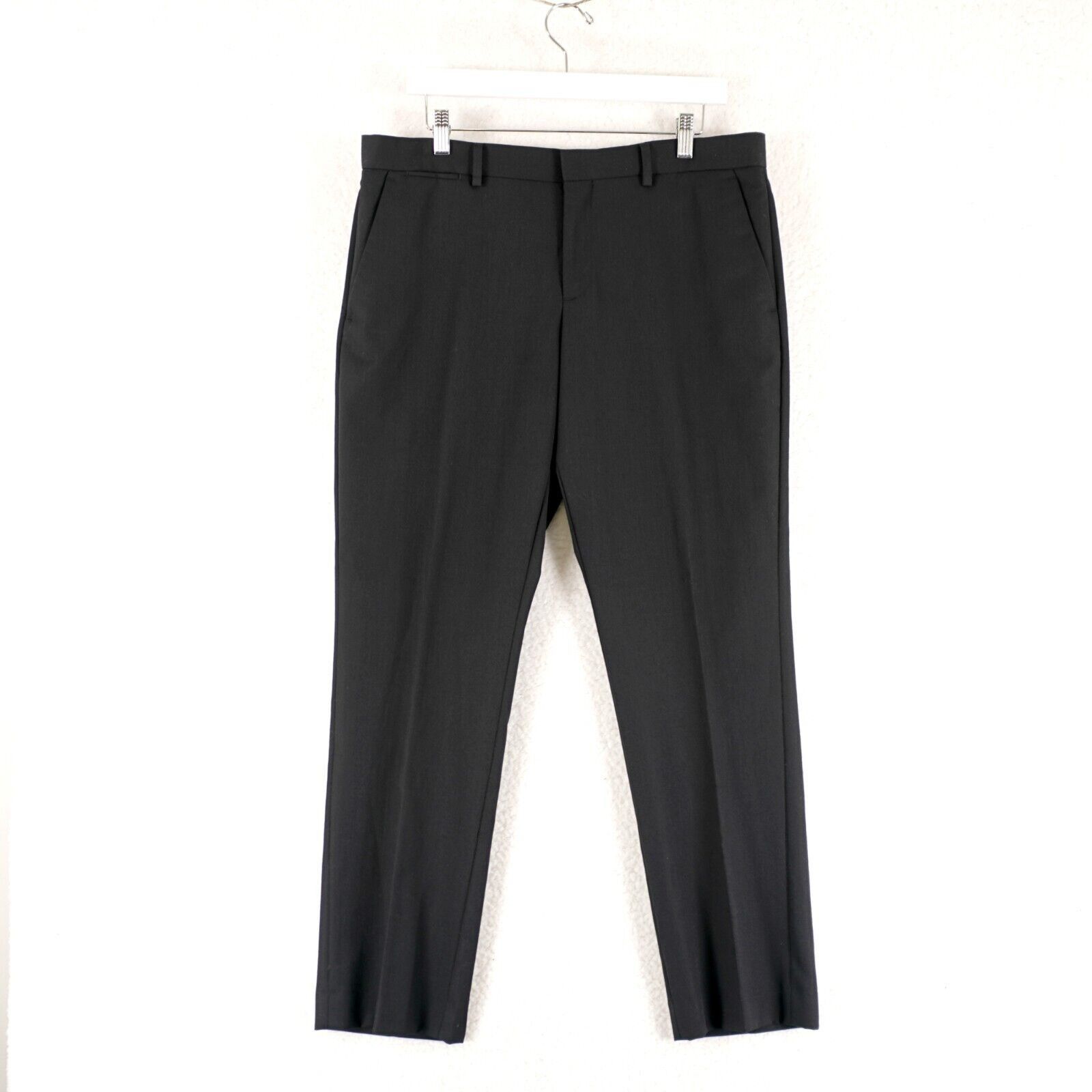 Express Express Photographer Wool Blend Black Mid Rise Flat Front Dr Size 34R - 1 Thumbnail
