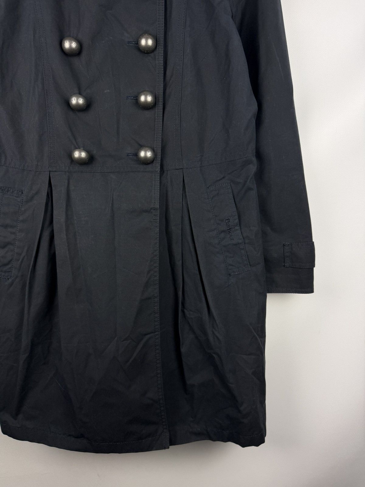 Barbour Barbour Ladies Wax Waxed Cotton Double Breasted Trench Coat Size L / US 10 / IT 46 - 6 Thumbnail