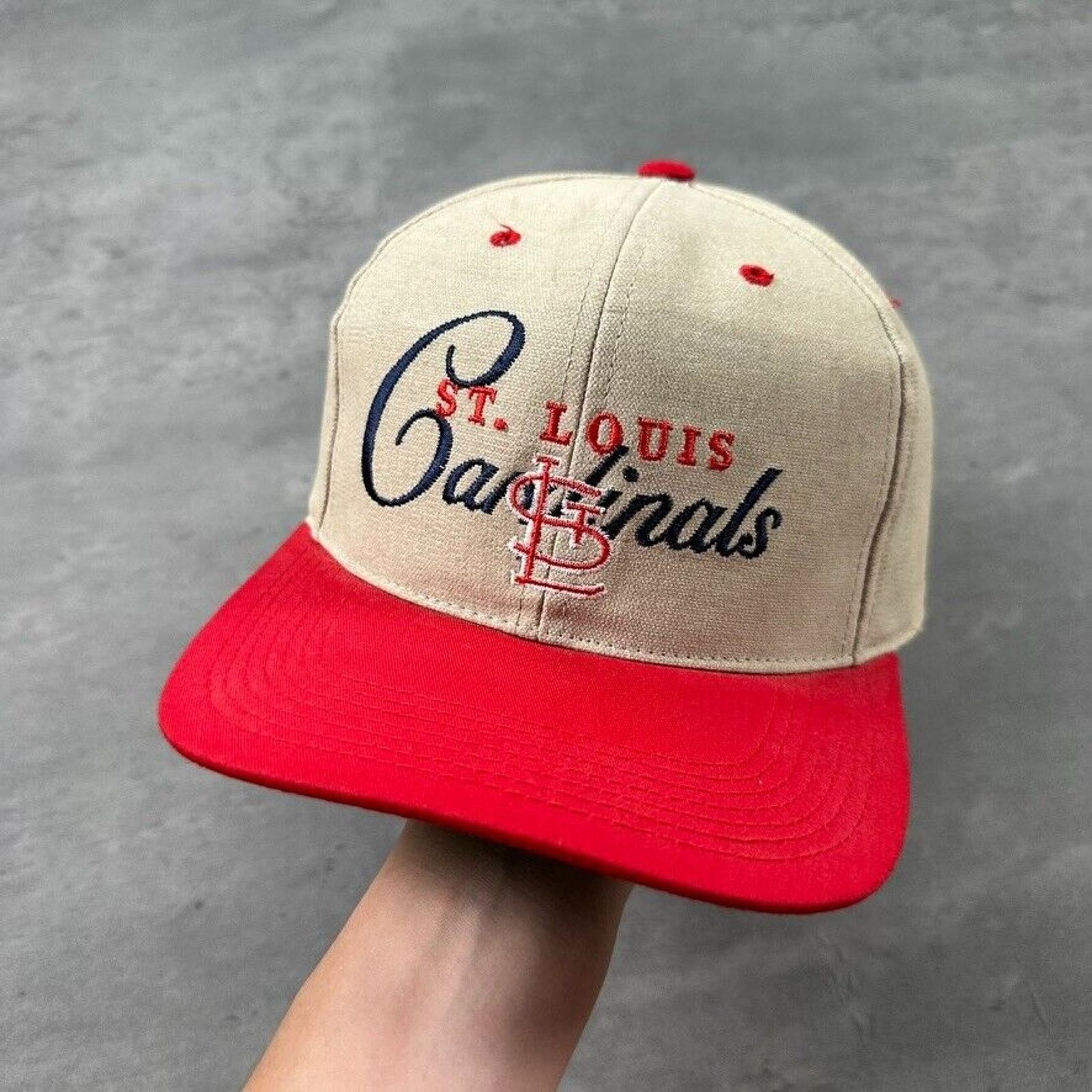 MLB Vintage St. Louis Cardinals MLB Khaki Script Hat Size ONE SIZE - 1 Thumbnail