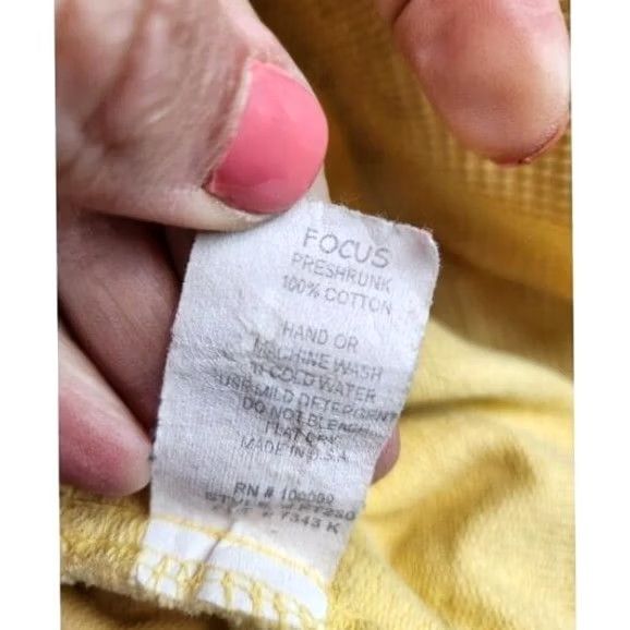 Vintage Focus Lagenlook Hoodie Large Yellow Full Zip Ruffle Hem Coastal Casual Women’s L Hoodie Size L / US 10 / IT 46 - 6 Thumbnail