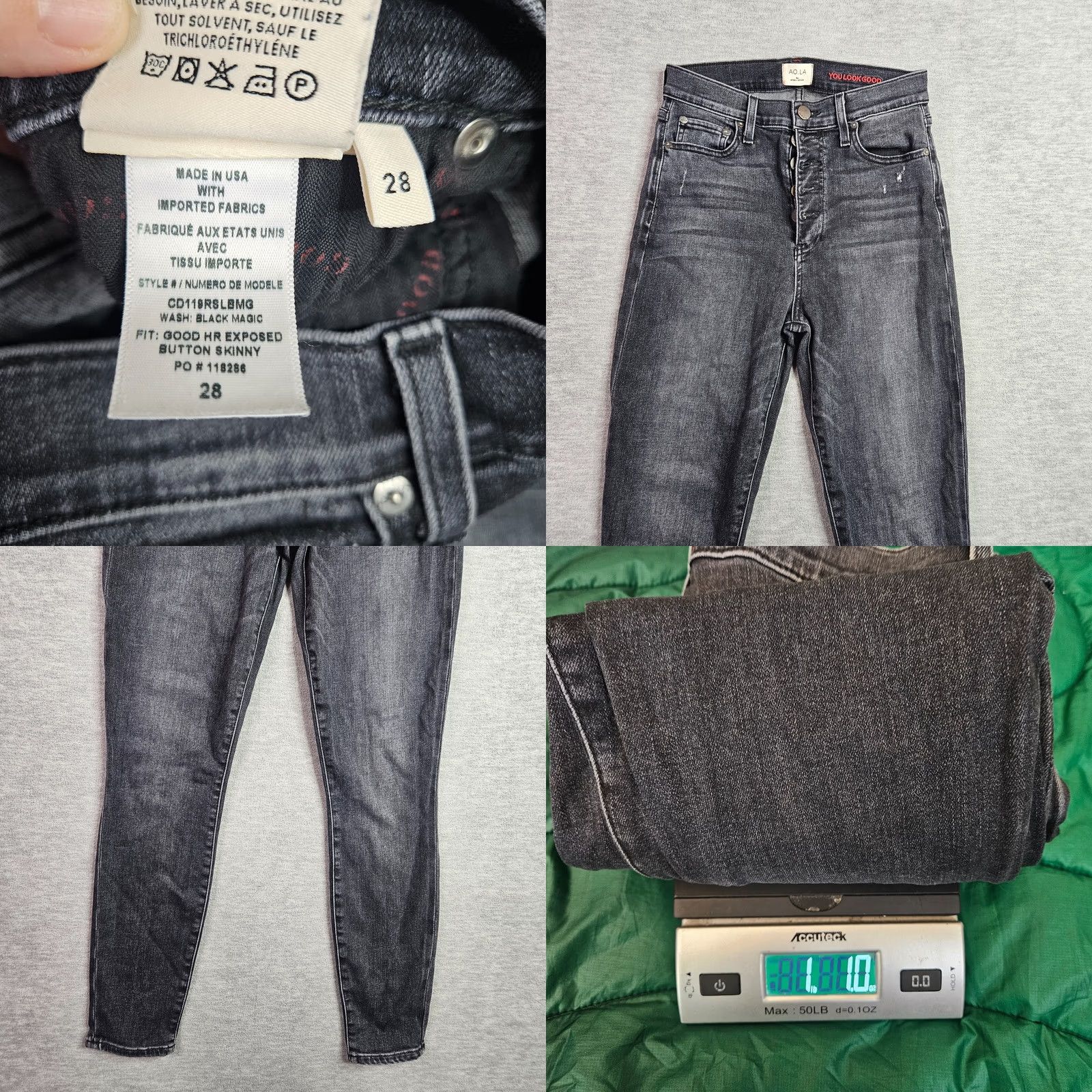 Alice + Olivia Alice + Olivia AO.LA Women’s Good High Rise Exposed Button Skinny Jeans Sz 28 Size 28" / US 6 / IT 42 - 8 Thumbnail