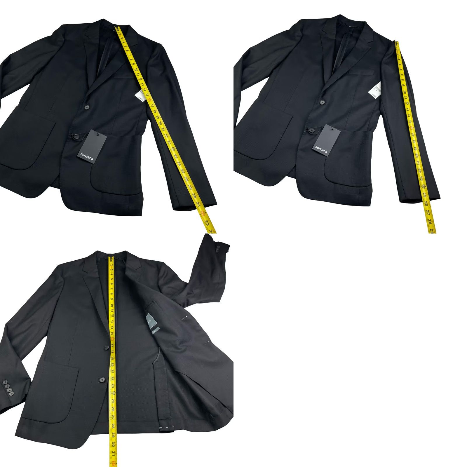 Bonobos VINTAGE? No. Bonobos Blazer Men 40R Slim Wool Black Two-Button Notch Lapel 40R Regular Jacket Coat Business Men’s Two Button Blazer Dam? Size 40R - 9 Thumbnail