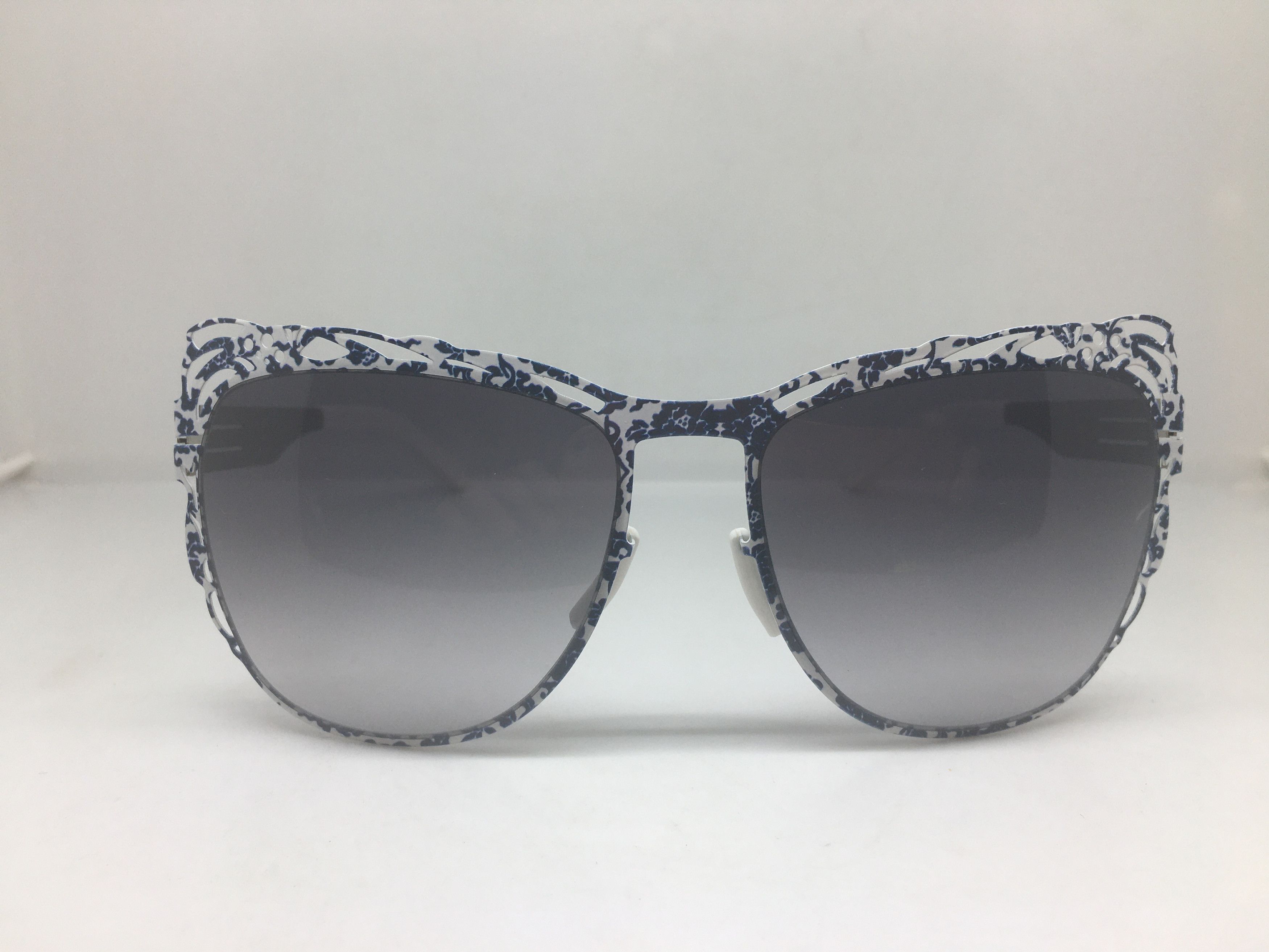 AC Berlin blue white porcelain Alloy Oversize Sunglasses