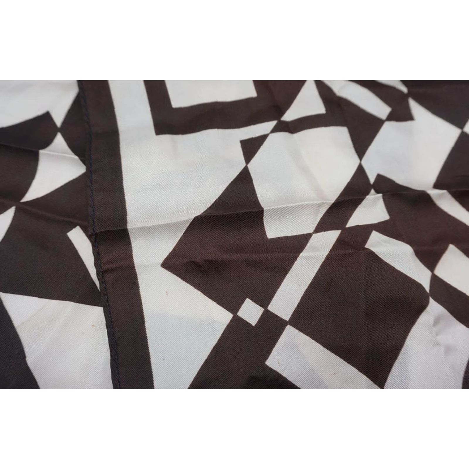 Vintage Vintage Womens Scarf 1960s Brown White Geometric Acetate Made in Japan Size ONE SIZE - 5 Thumbnail
