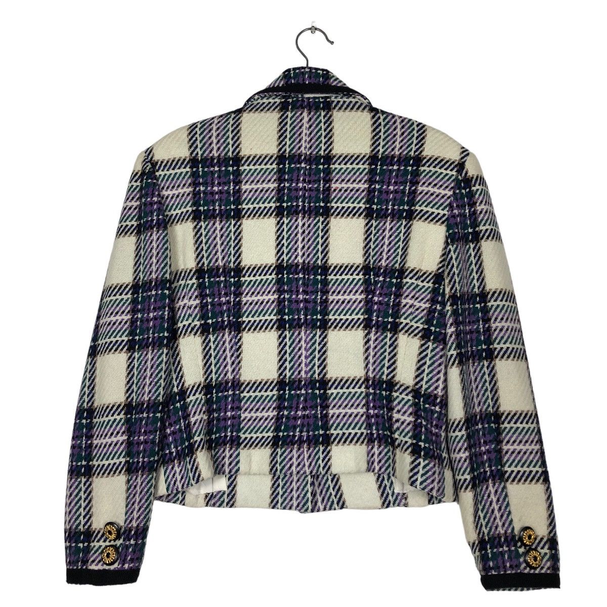 Japanese Brand Vintage Cropped Jacket Tri Angle Issey Miyake Tartan Design Size US M / EU 48-50 / 2 - 8 Thumbnail