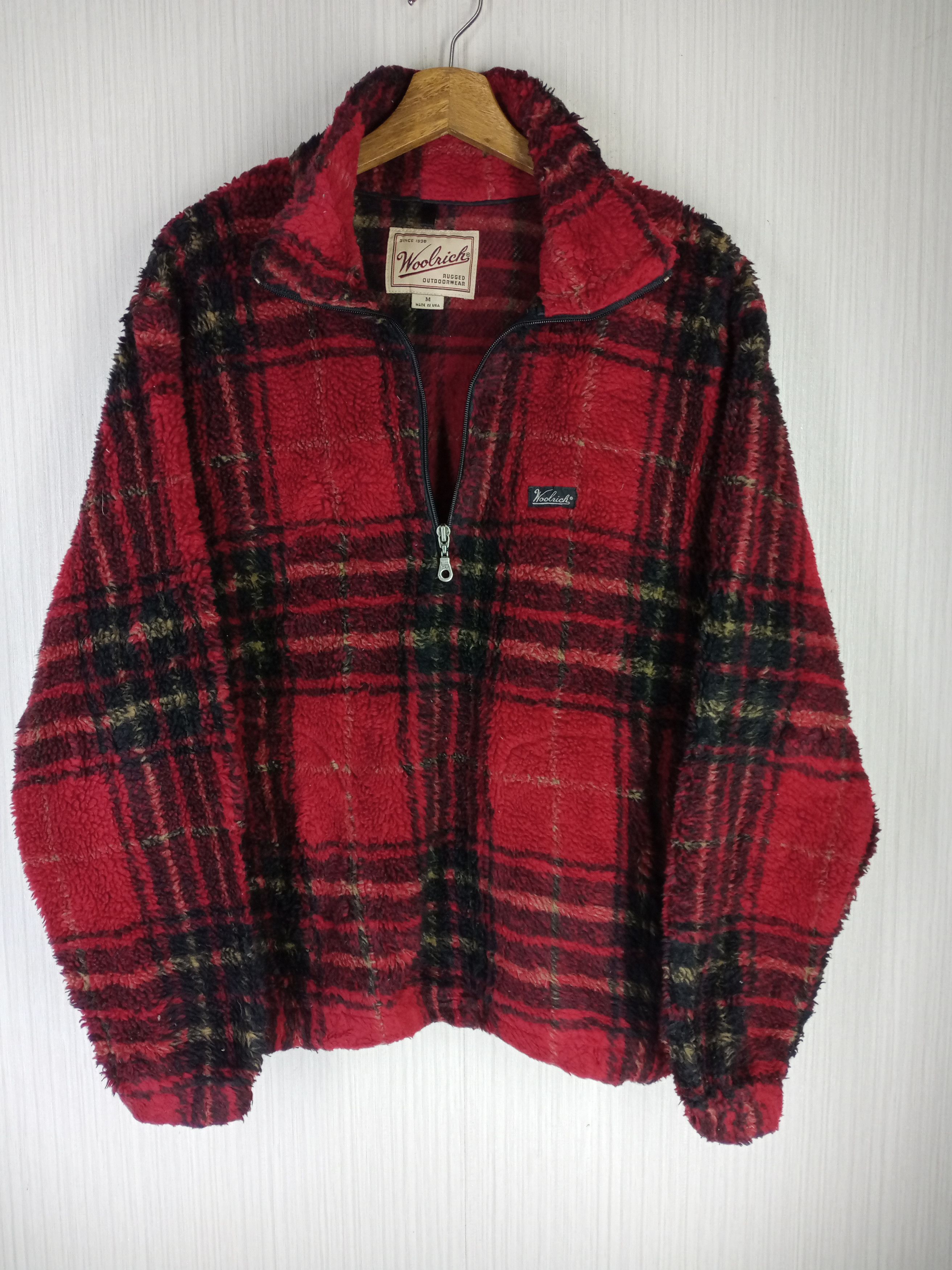 Woolrich Woolen Mills Vintage Woolrich Deep Pile Sherpa Fleece Half Zip Jacket Size US M / EU 48-50 / 2 - 1 Thumbnail