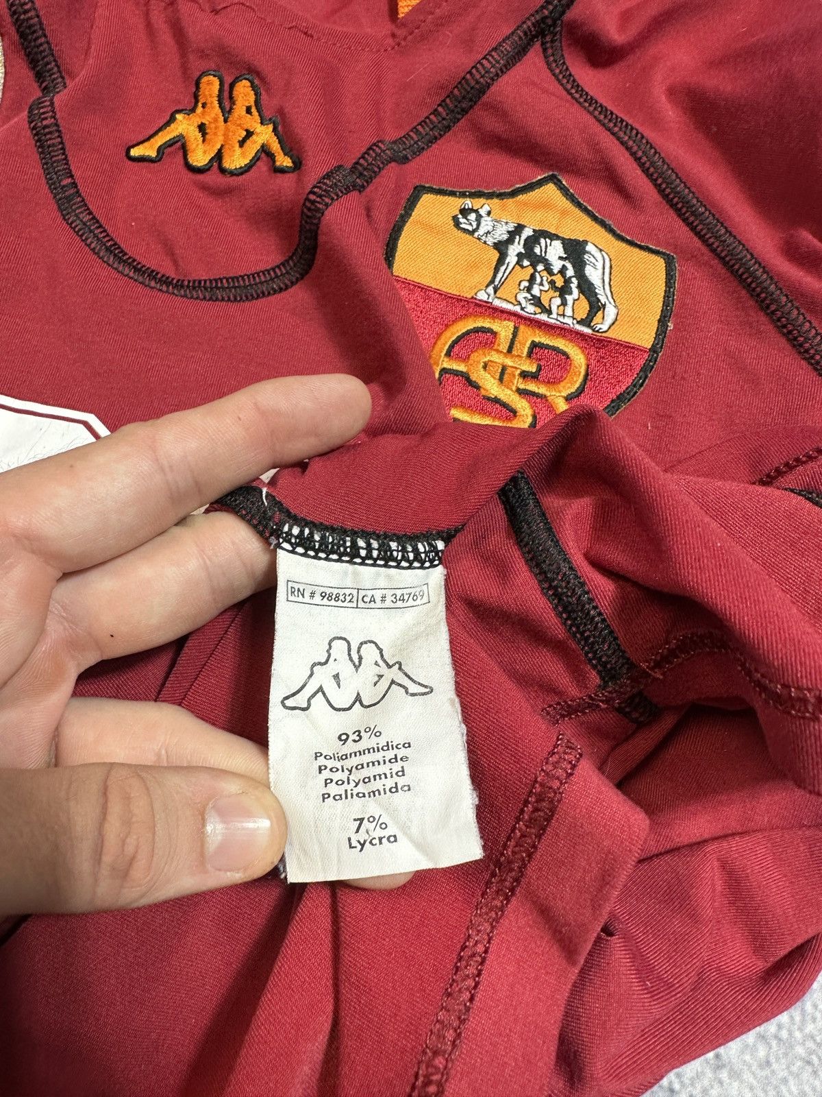 Kappa × Vintage Vintage Kappa Roma 7 Soccer Jersey Blokecore Style Rare USA Size US L / EU 52-54 / 3 - 4 Thumbnail