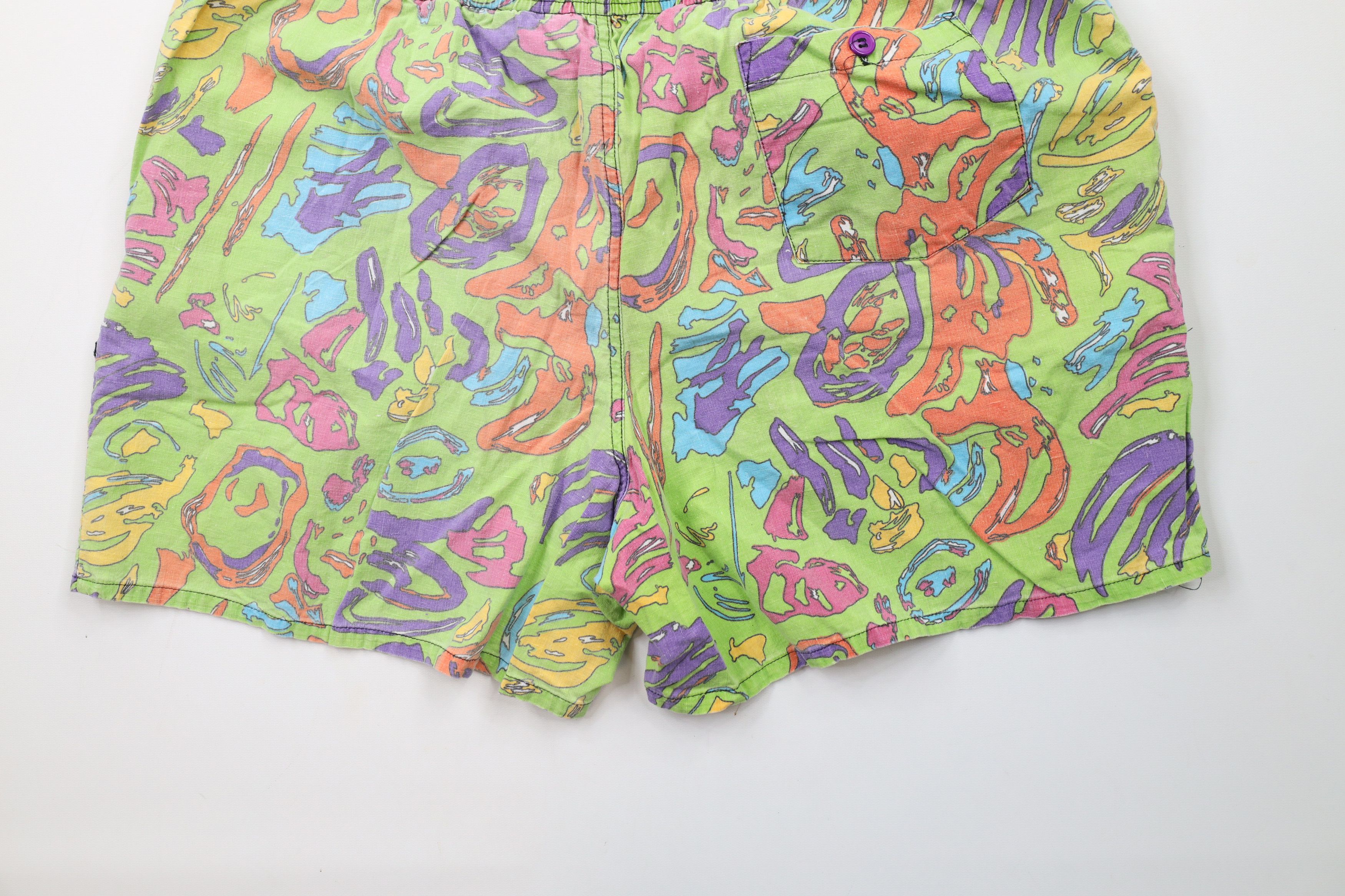 Vintage Vintage 90s Streetwear Rainbow Lined Shorts Swim Trunks Size US 36 / EU 52 - 12 Thumbnail
