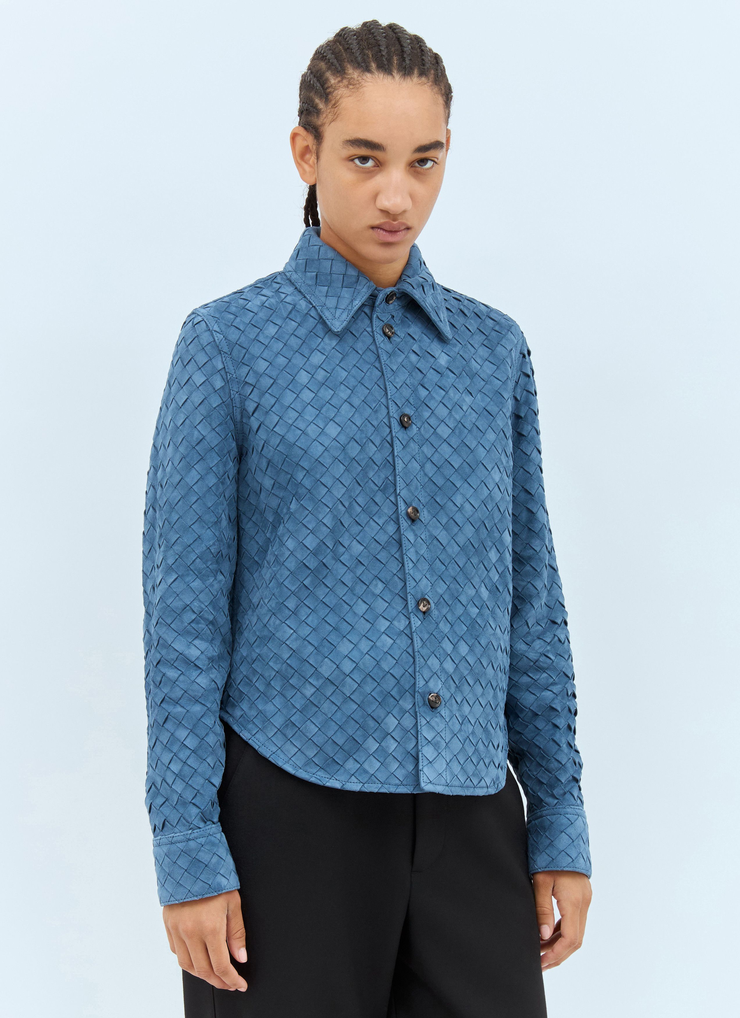 Bottega Veneta Intrecciato Suede Shirt Size XS / US 0-2 / IT 36-38 - 1 Thumbnail