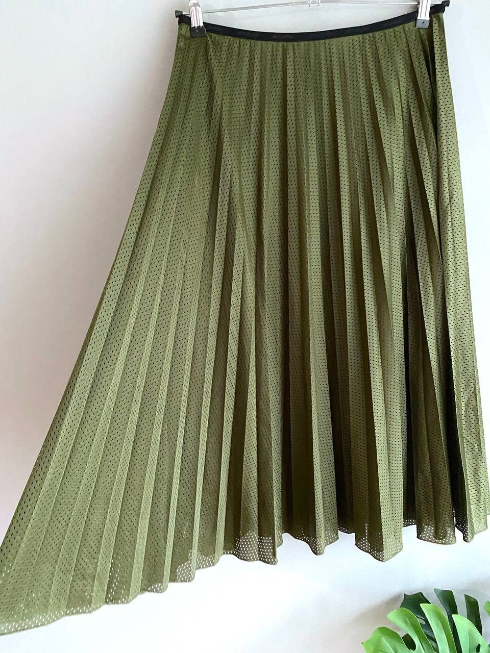 Designer × Moncler Moncler Gonna Pleated Midi Green Skirt, Size 44 Size 34" / US 12 / IT 48 - 4 Thumbnail