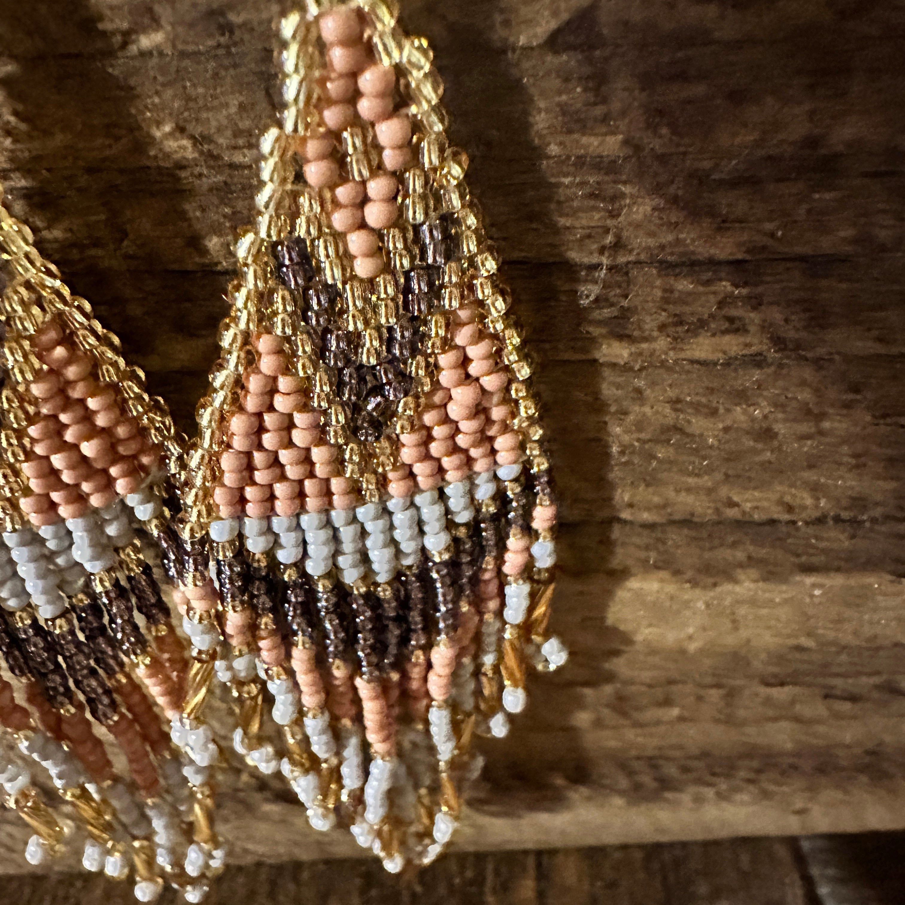 Other Handcrafted Bohemian Navajo Seed Bead Dangle Earrings with P Size ONE SIZE - 2 Thumbnail