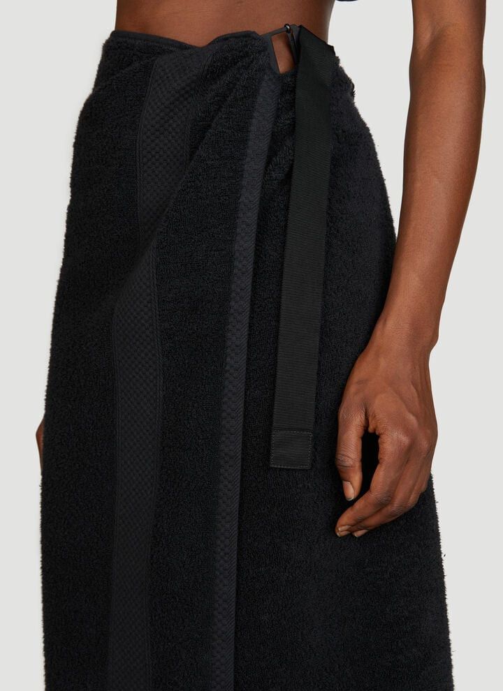 Balenciaga o1w1db10226 Towel Skirt in Black Size 26" / US 2 / IT 38 - 5 Thumbnail