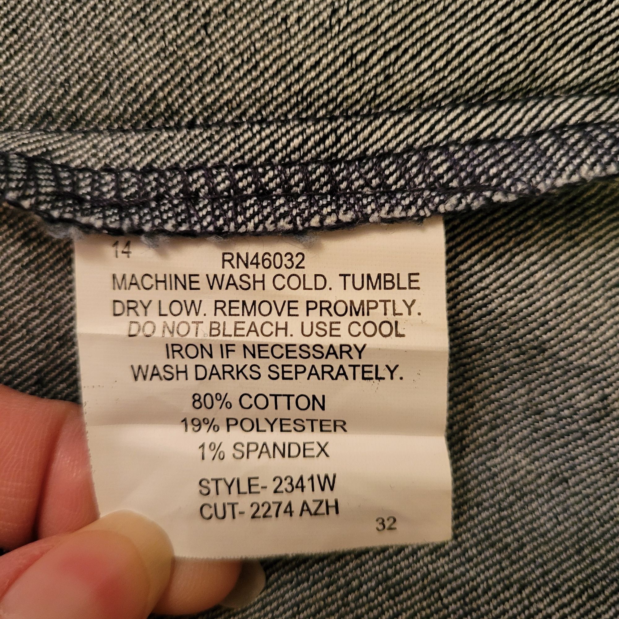 Vintage N Touch Denim Skirt 20W Dark Wash Cotton Blend Stretch Back Size 42" / US 20 - 6 Thumbnail