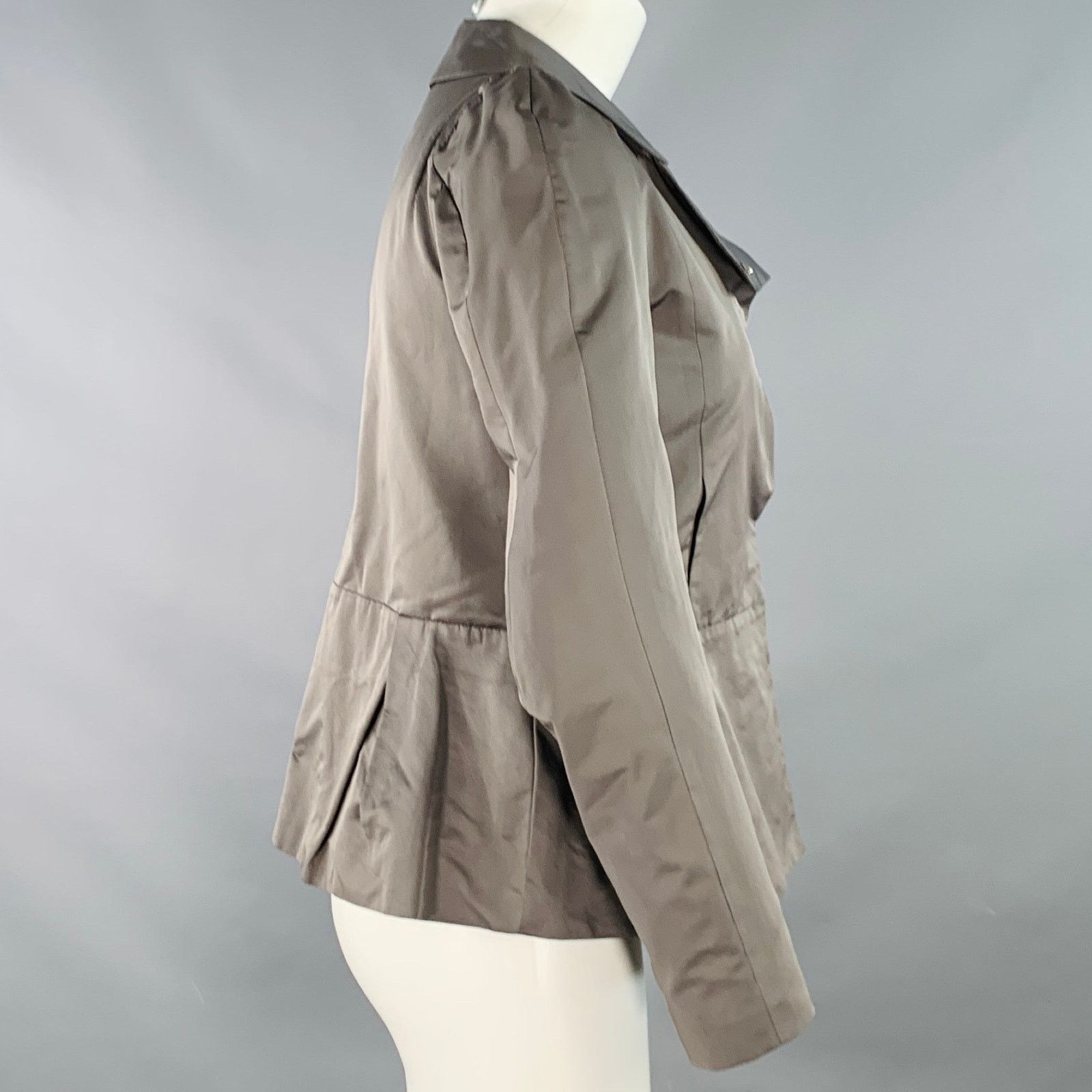 Marni 2 Grey Polyester Techno Peplum Hidden Placket Jacket Blazer Size XS / US 0-2 / IT 36-38 - 2 Thumbnail