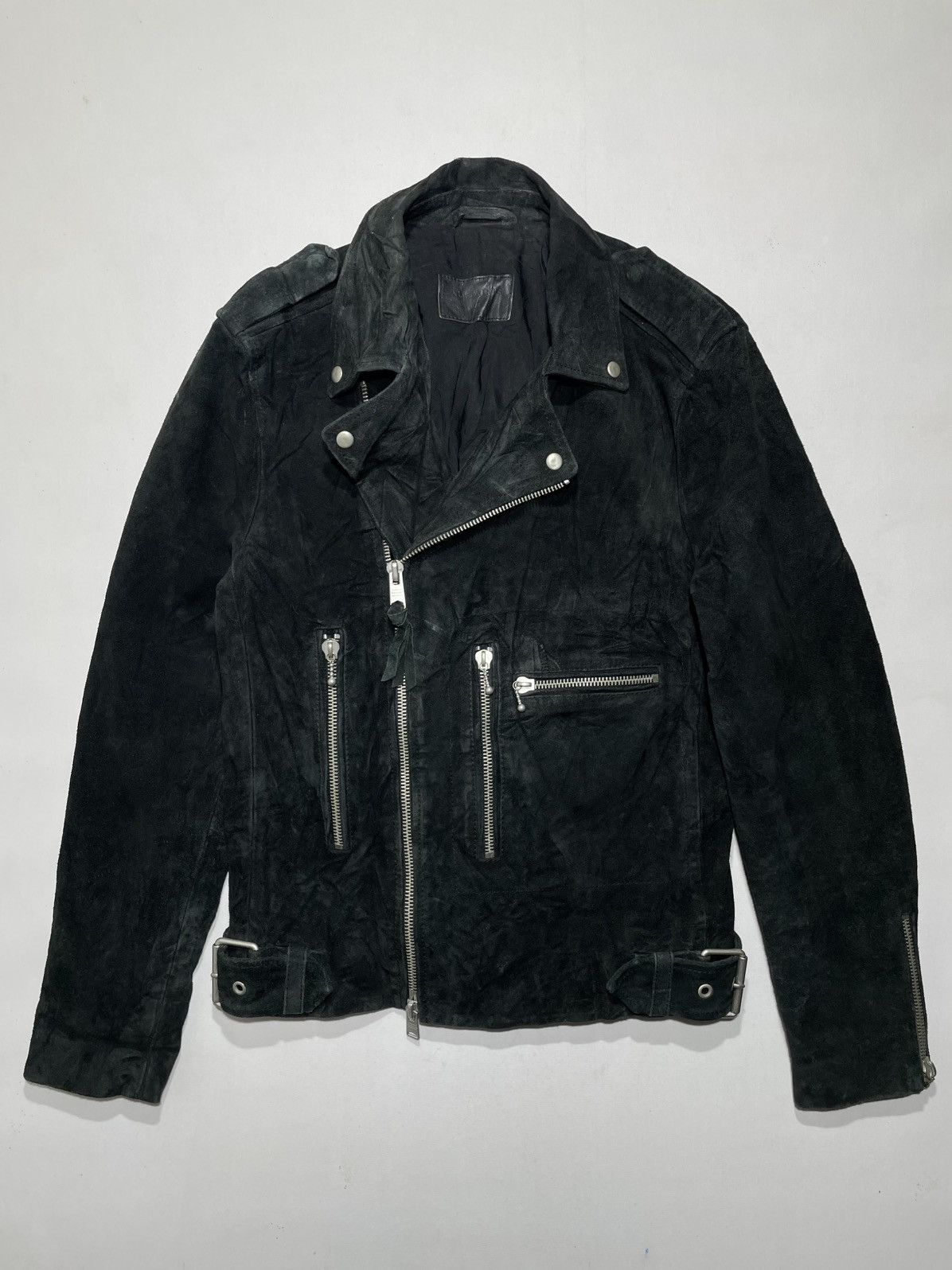 Allsaints ALLSAINT NASH BIKER SUEDE JACKET Size US S / EU 44-46 / 1 - 1 Thumbnail
